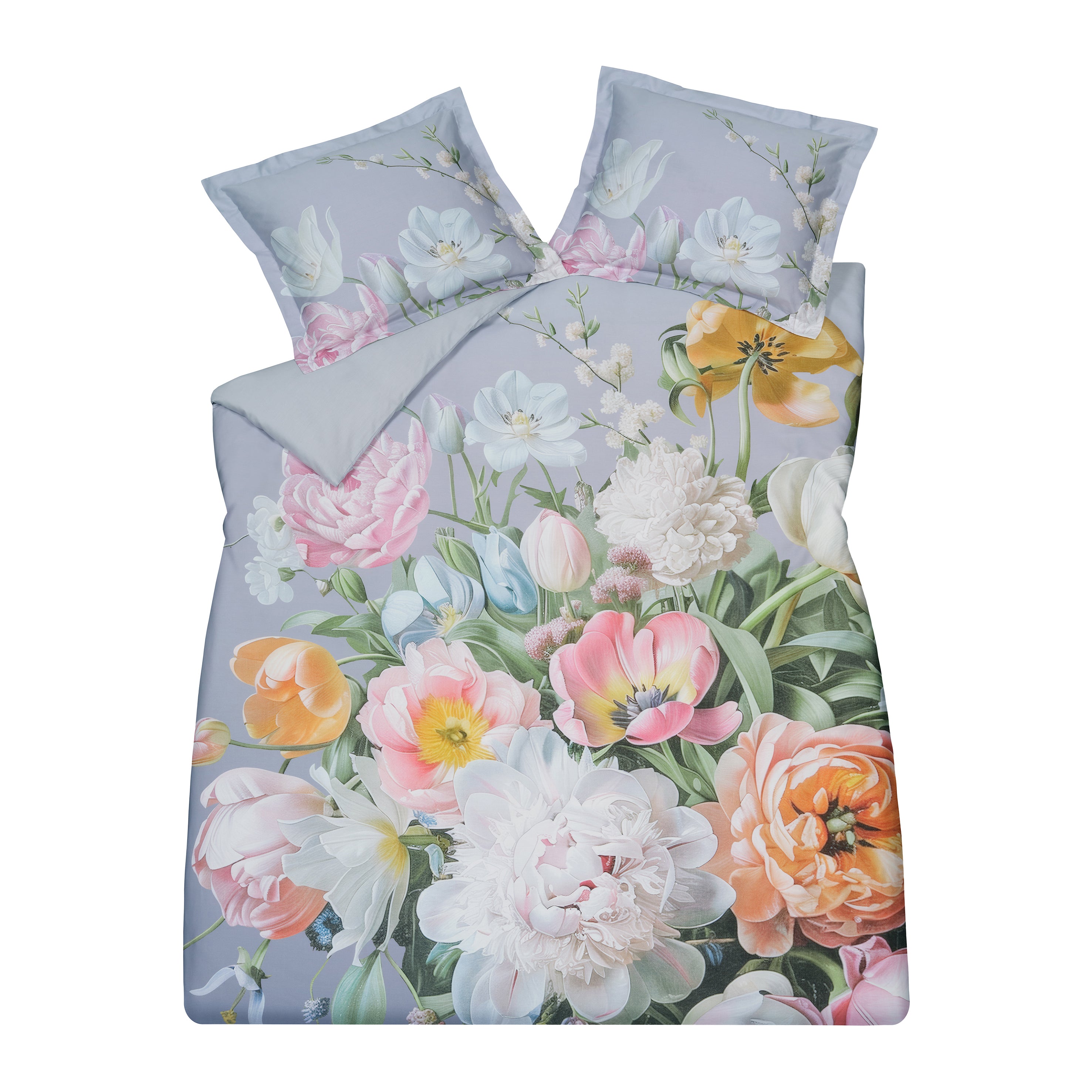 Vandyck Fleur Festive Dekbedovertrek 200x200/220 cm - Lavender Blue