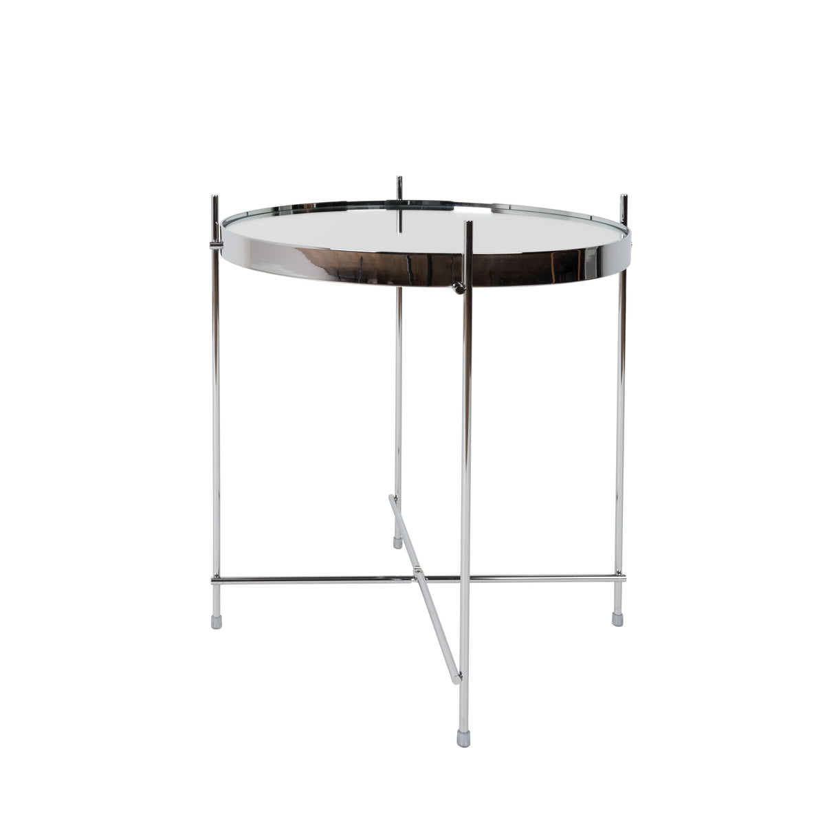 Zuiver Cupid Bijzettafel Rond 43 cm Glas/ Metaal Zilver