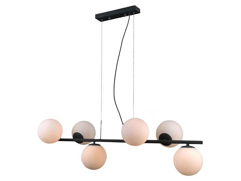 Lampa wisząca Raddi 6-punktowa stalowa biało-czarna