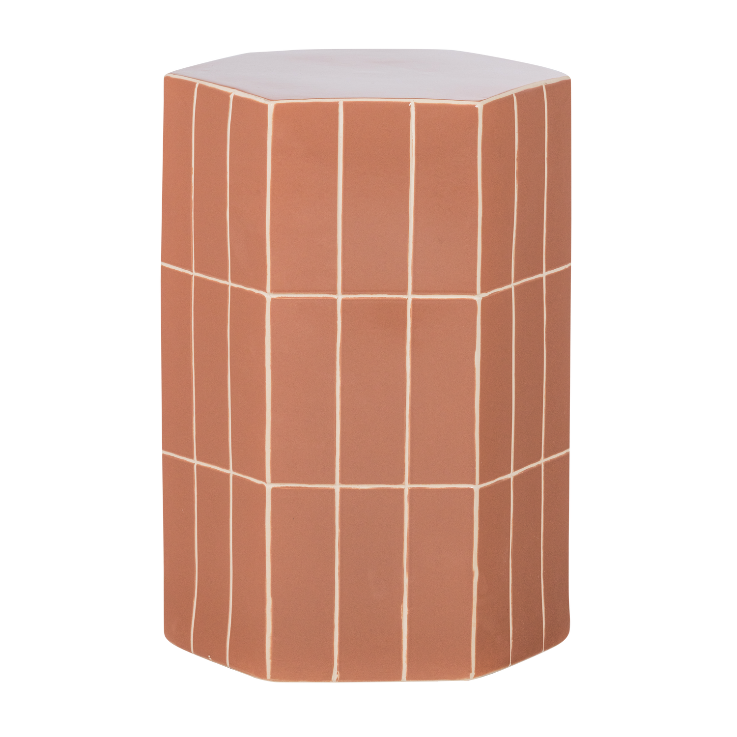 WOOOD decoratieve bijzettafel Plu - Keramiek - Oudroze - 54x38x32
