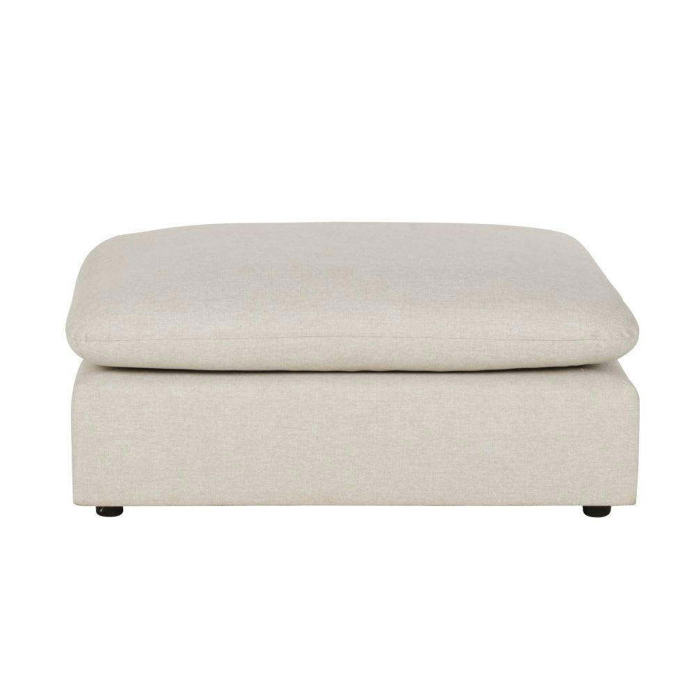Lazlo - Pouf pour canapé modulable en tissu recyclé beige