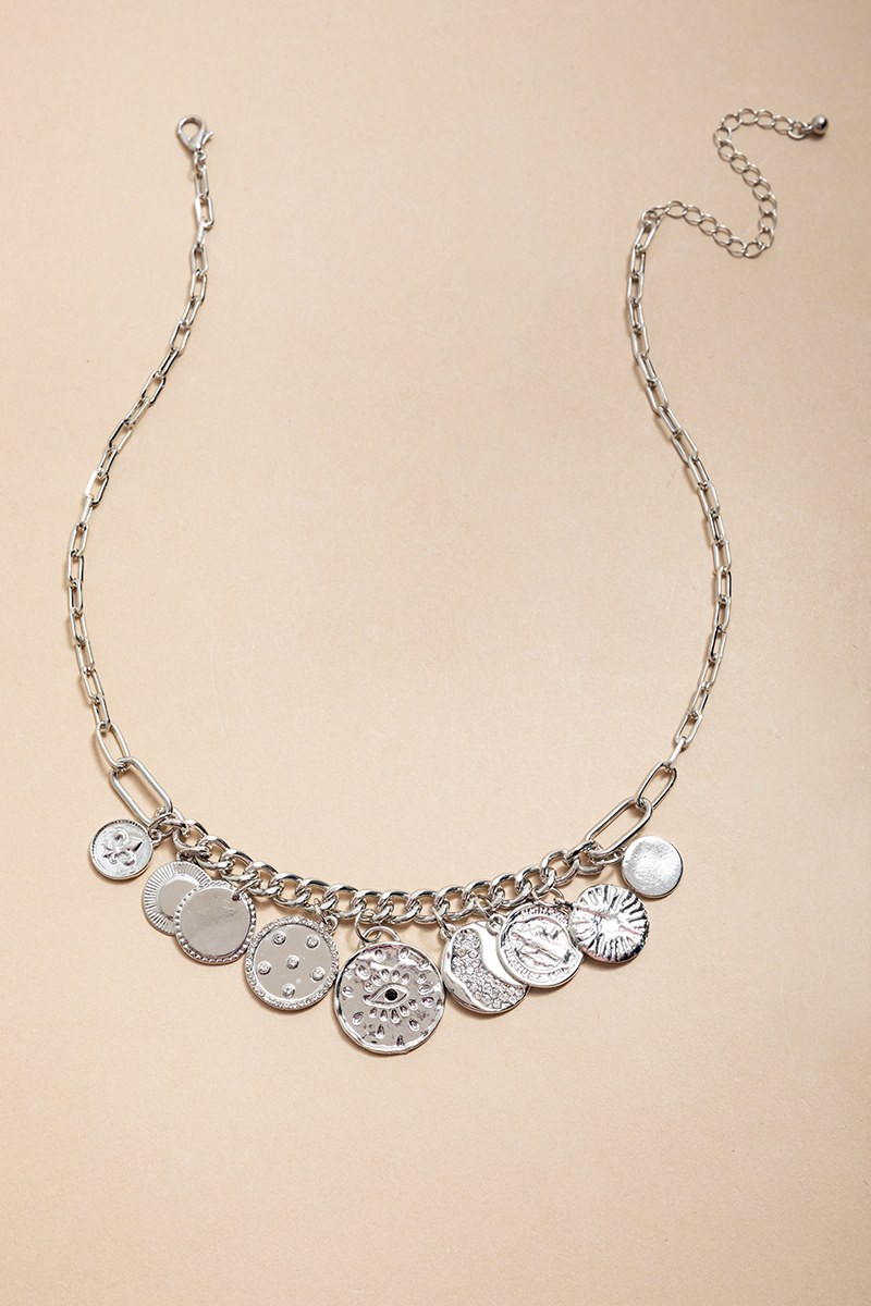 Nicole Mixed Coin Charm Pendant Necklace