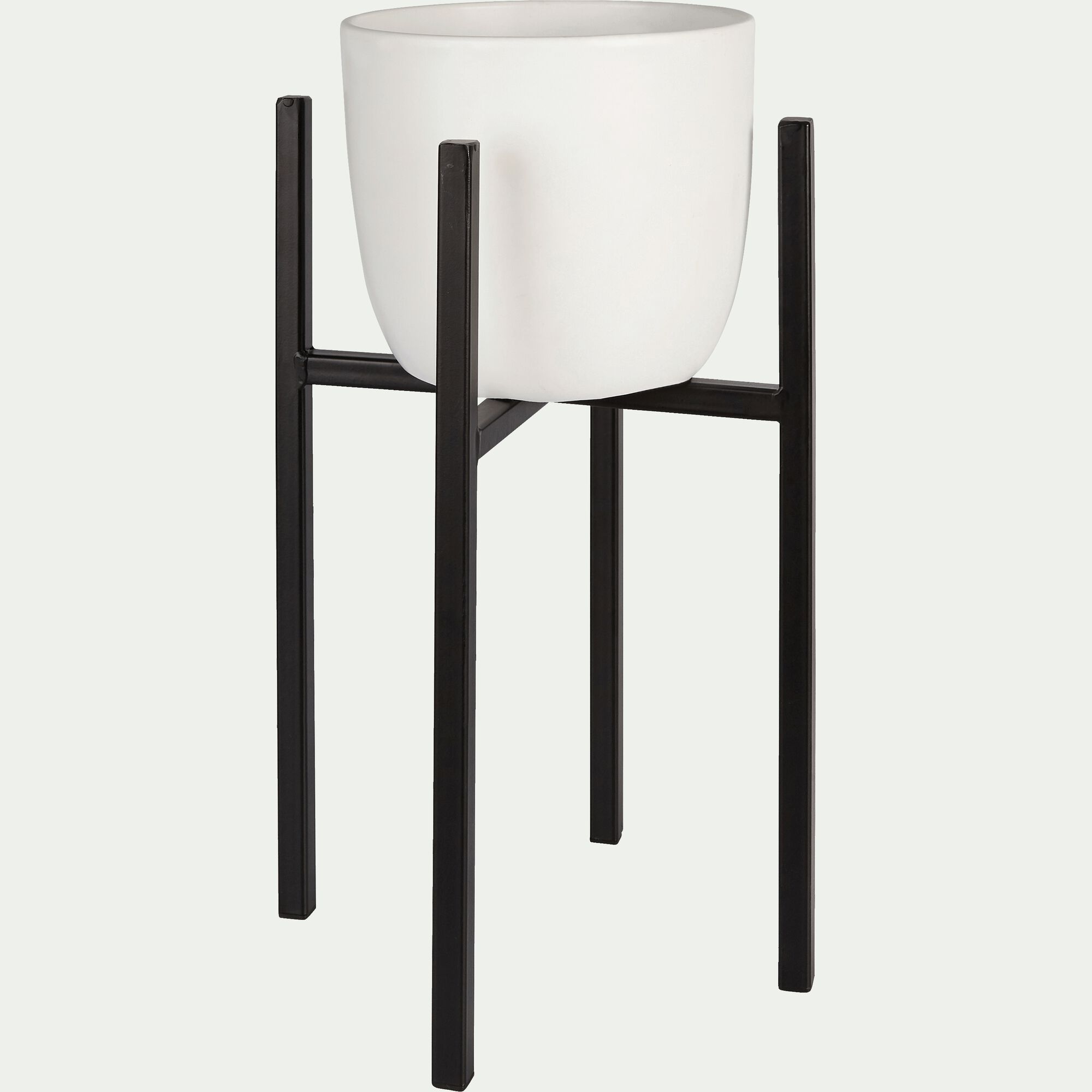 ASCOT - Porte-plante en métal noir H35xD20,5cm