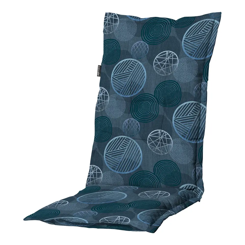 Madison - Tuinstoelkussen Hoge Rug Circle blue - Ca. 123x50 cm - Set van 4