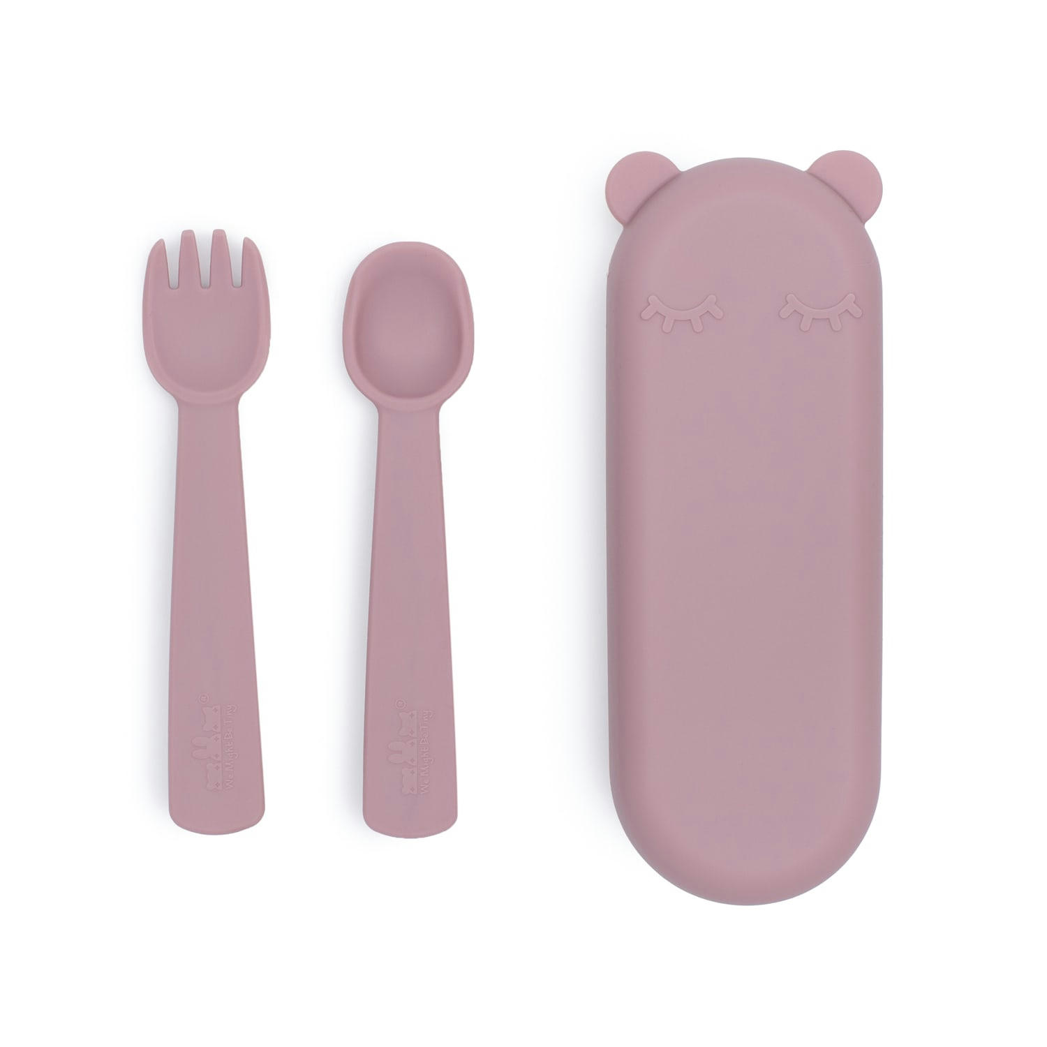 - Couverts bébé en silicone  Vieux rose