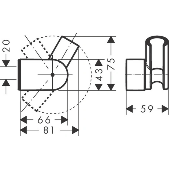Brausehalter, »Vario«, chromfarben