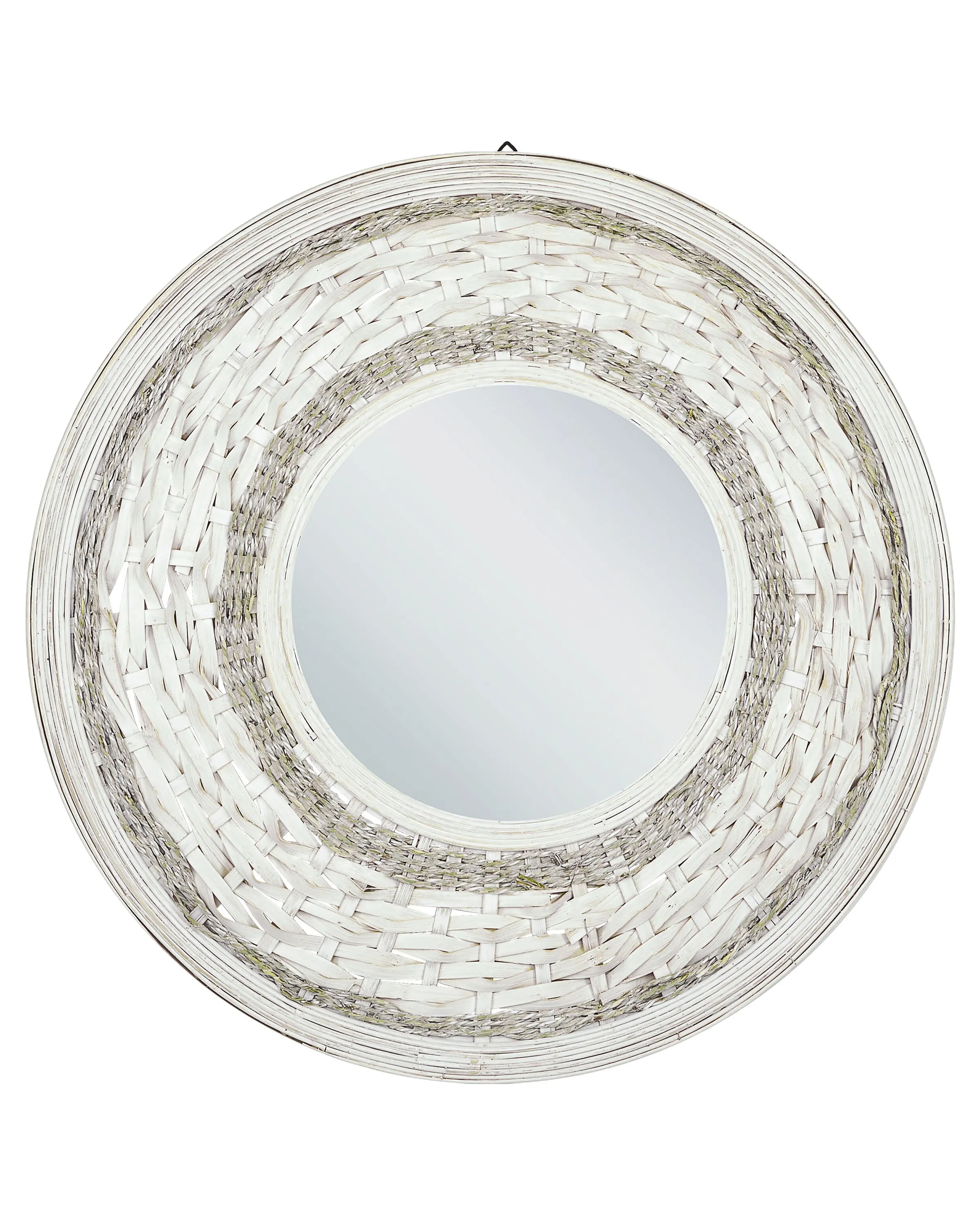 Wall Mirror SOLEDAD 61 cm 61 cm Bamboo White