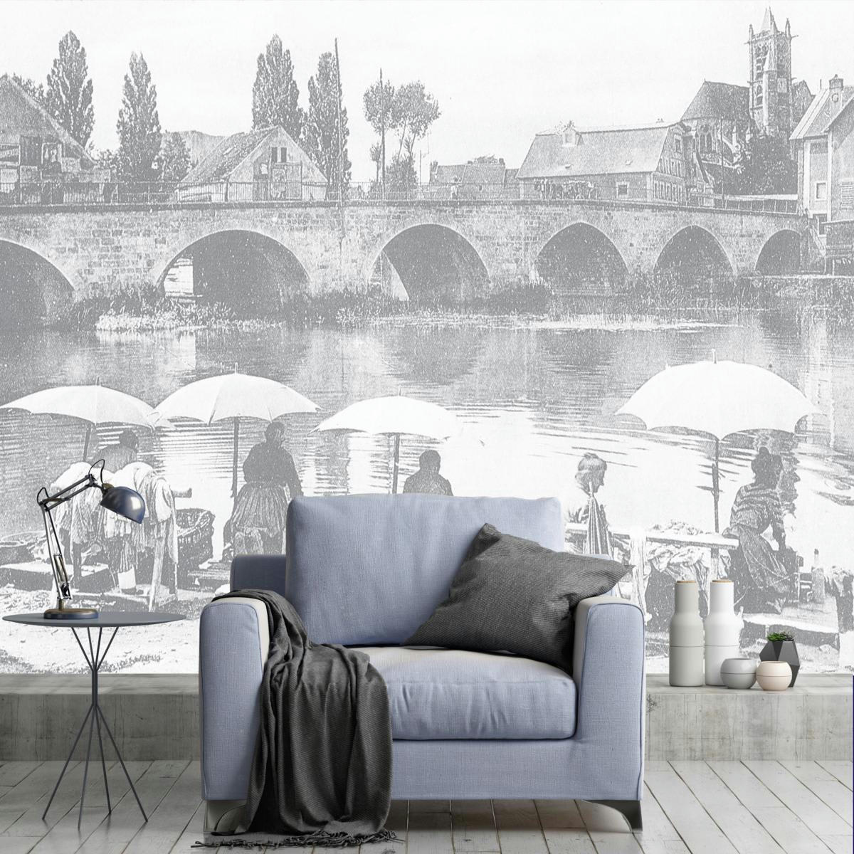 - Papier peint panoramique les lavandières 390x270cm