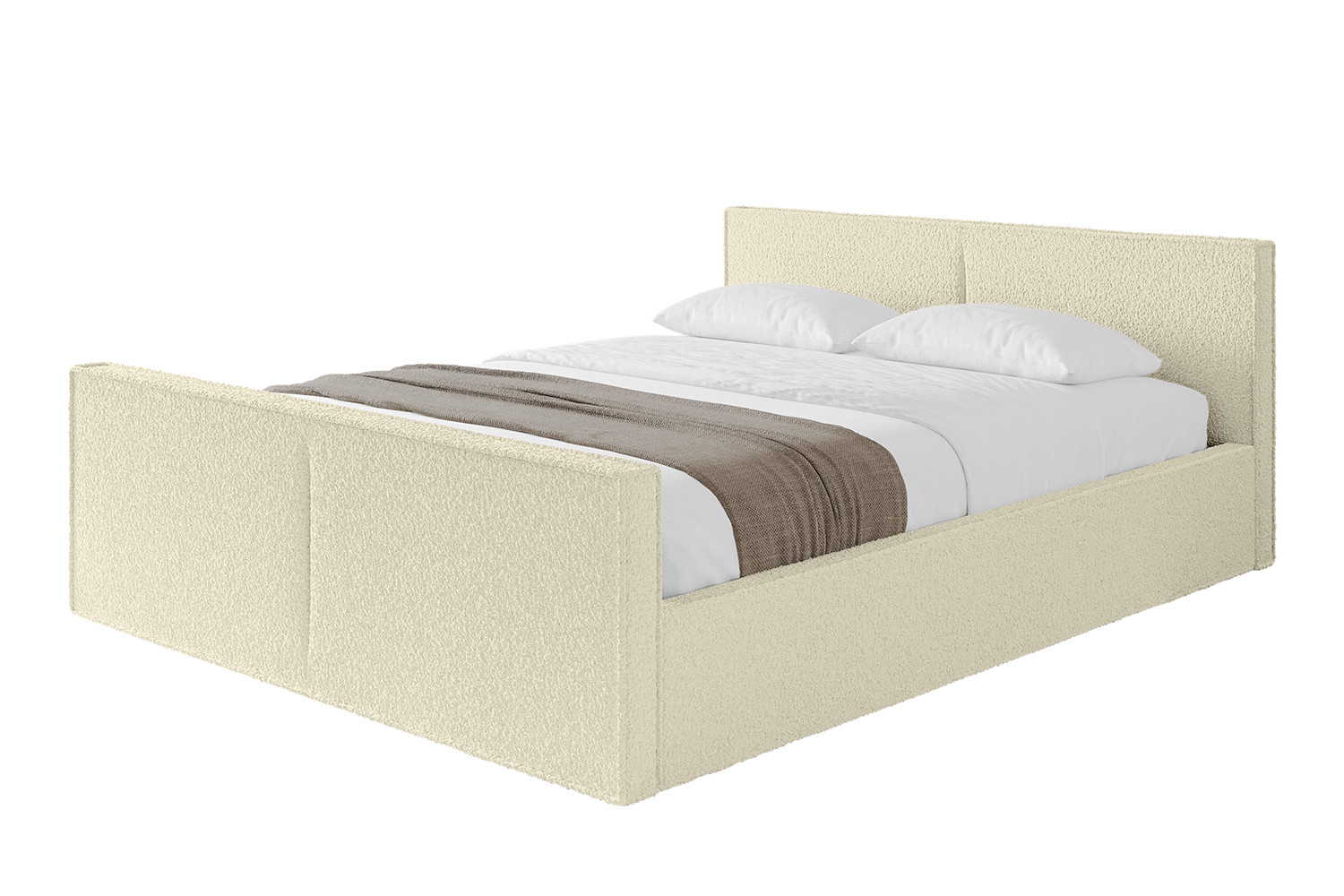 Łóżko tapicerowane bez materaca   pojemnik EMMI-v1-Z-120x200 cmBeżowy