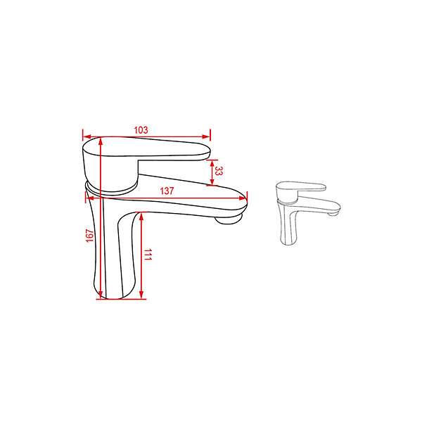 Mitigeur lavabo chromé H 16.7 cm - Craft