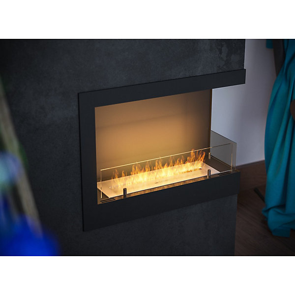 Corner 600 Right Cheminée au bioéthanol encastrable SimpleFire avec verre