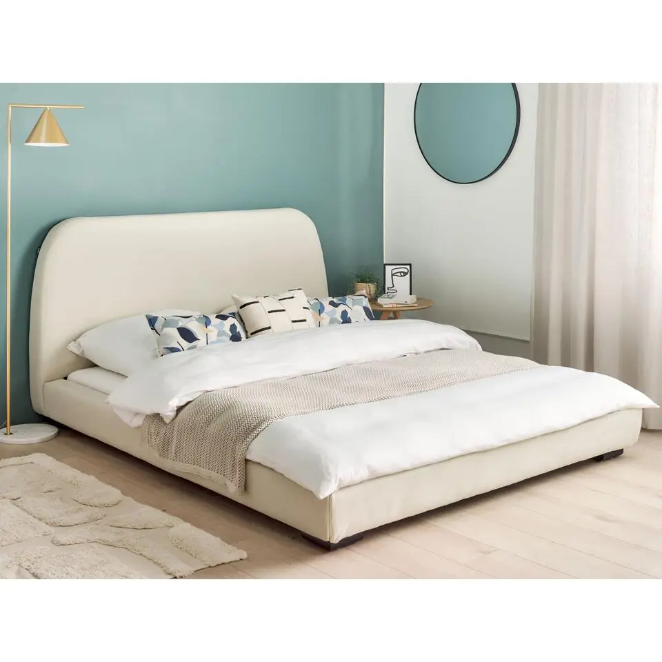 ROISEL - Tweepersoonsbed - Cr&egrave;me - 160 x 200 cm - Stof