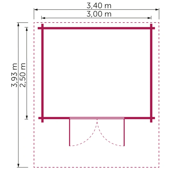 Gartenhaus »44-005«, BxT: 300x250 cm, unbehandelte Fichte