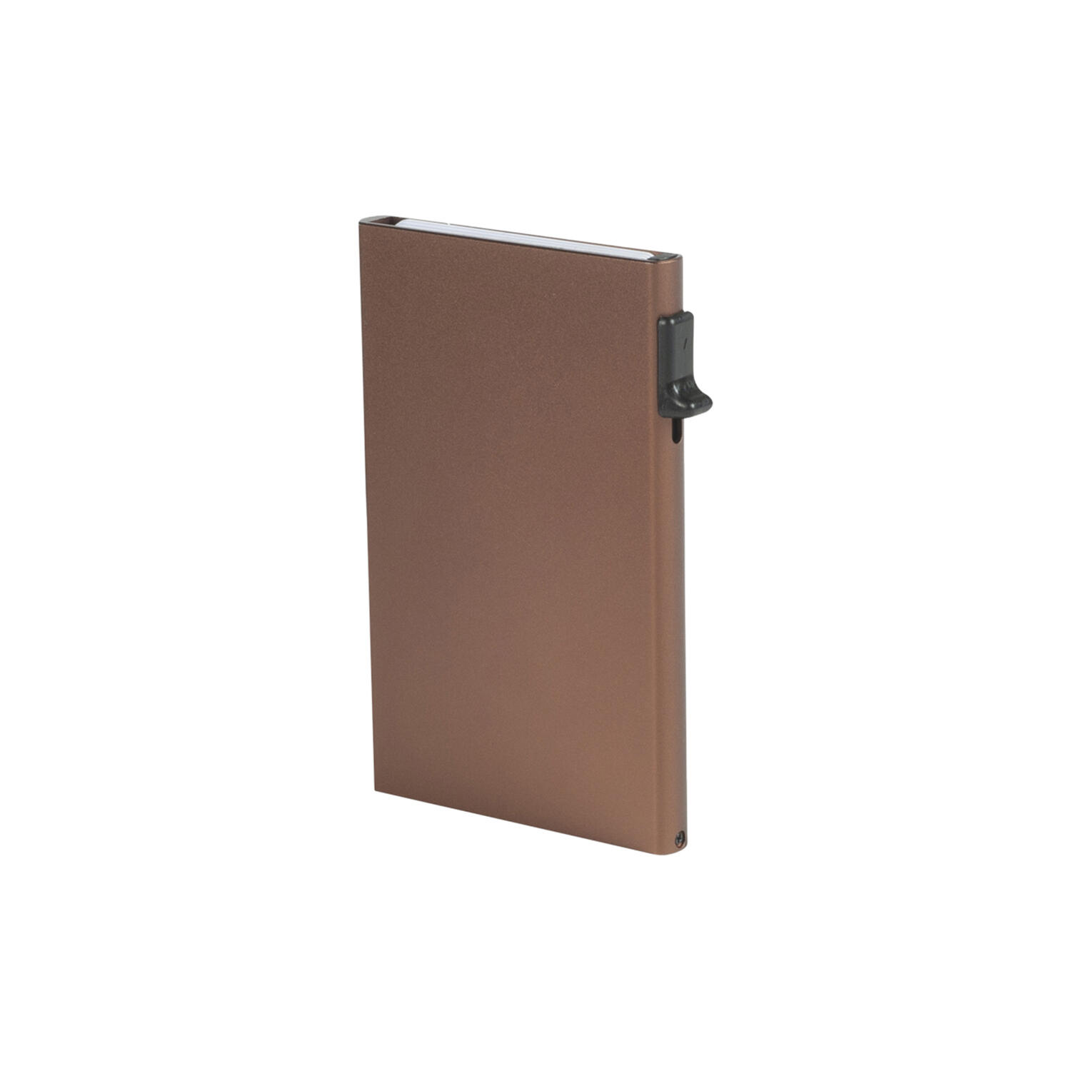 Furbo Single Aluminum Cardholder, dark brown