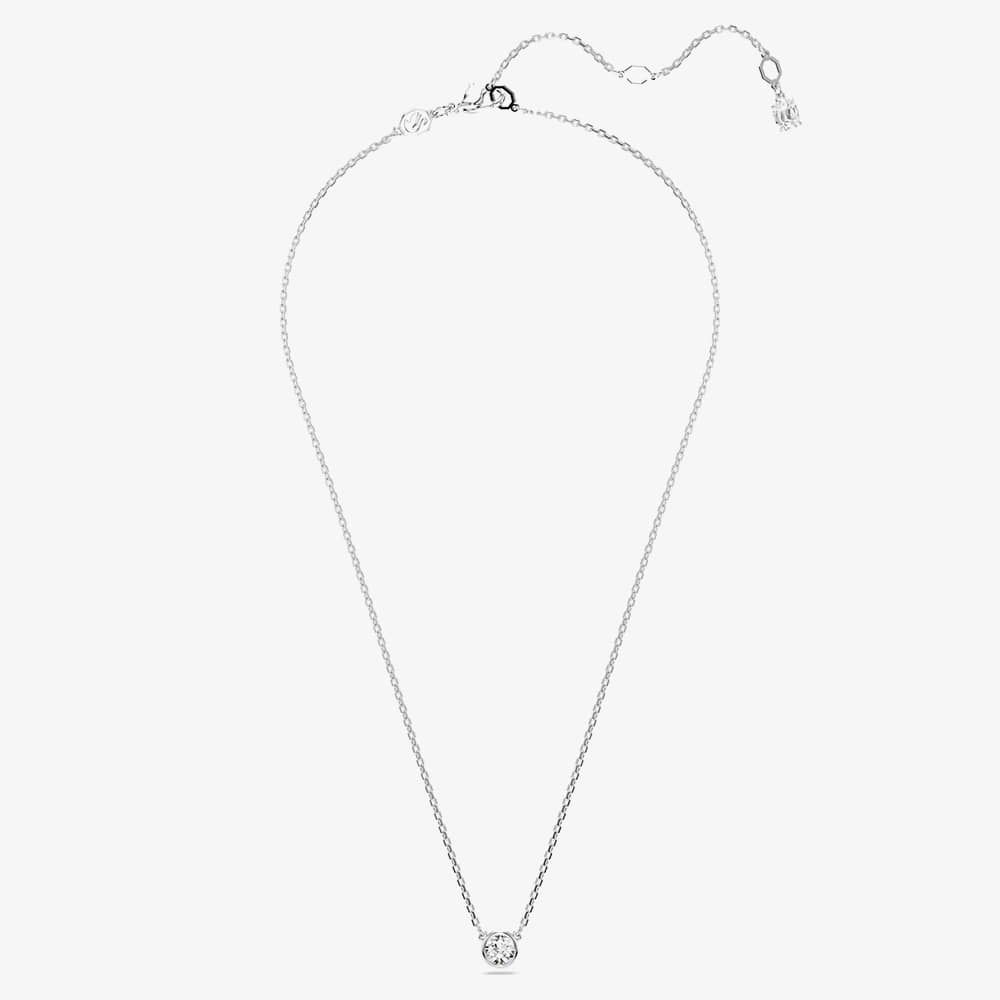 Swarovski Imber Rhodium Plated White Round Necklace 5696039