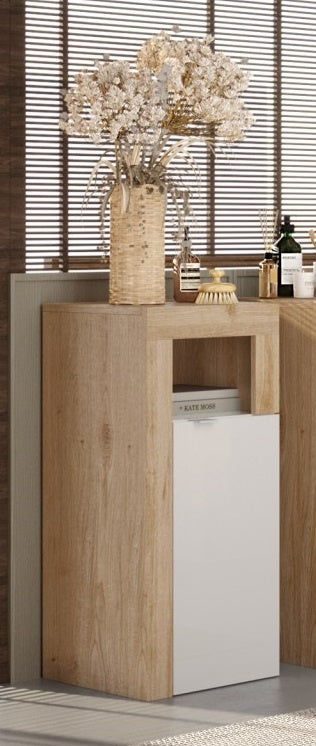 Benvenuto Design Hamburg HG Wit   Eiken Badkamerkast 1-Deur Mini