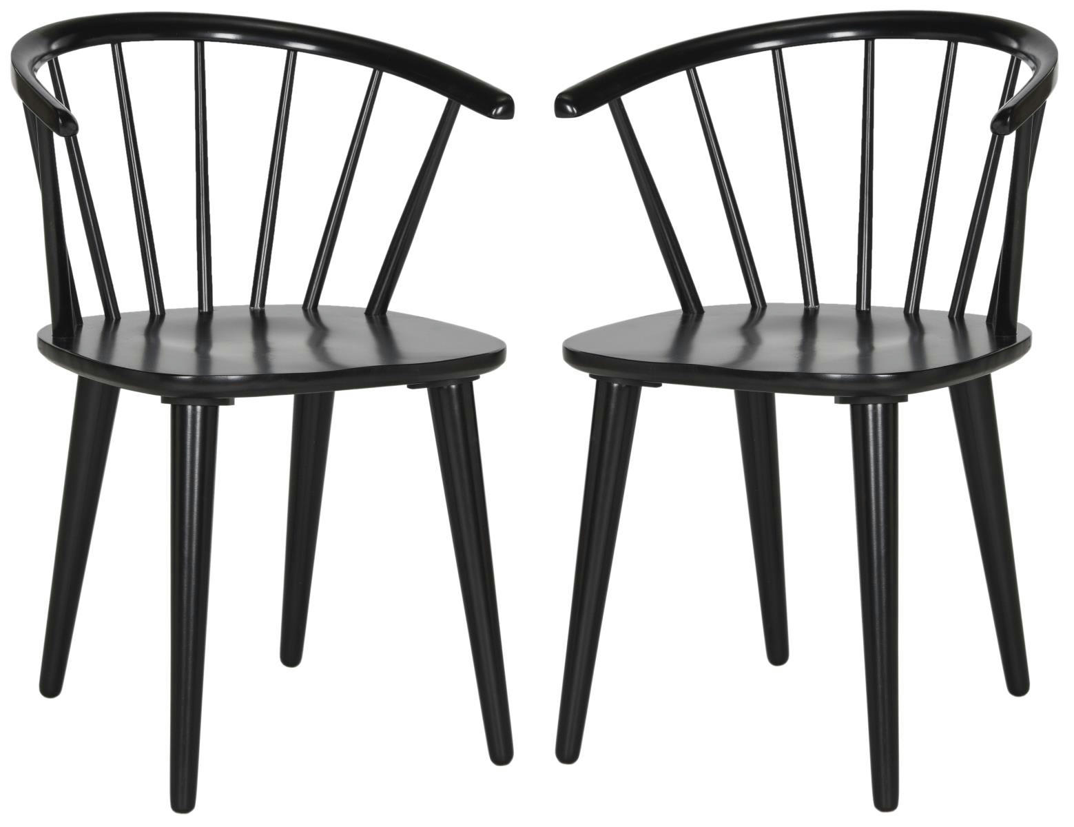 WAVA - Chaises de salle à manger Bois d'hévéa en Noir, 50 X 55 X 75 cm