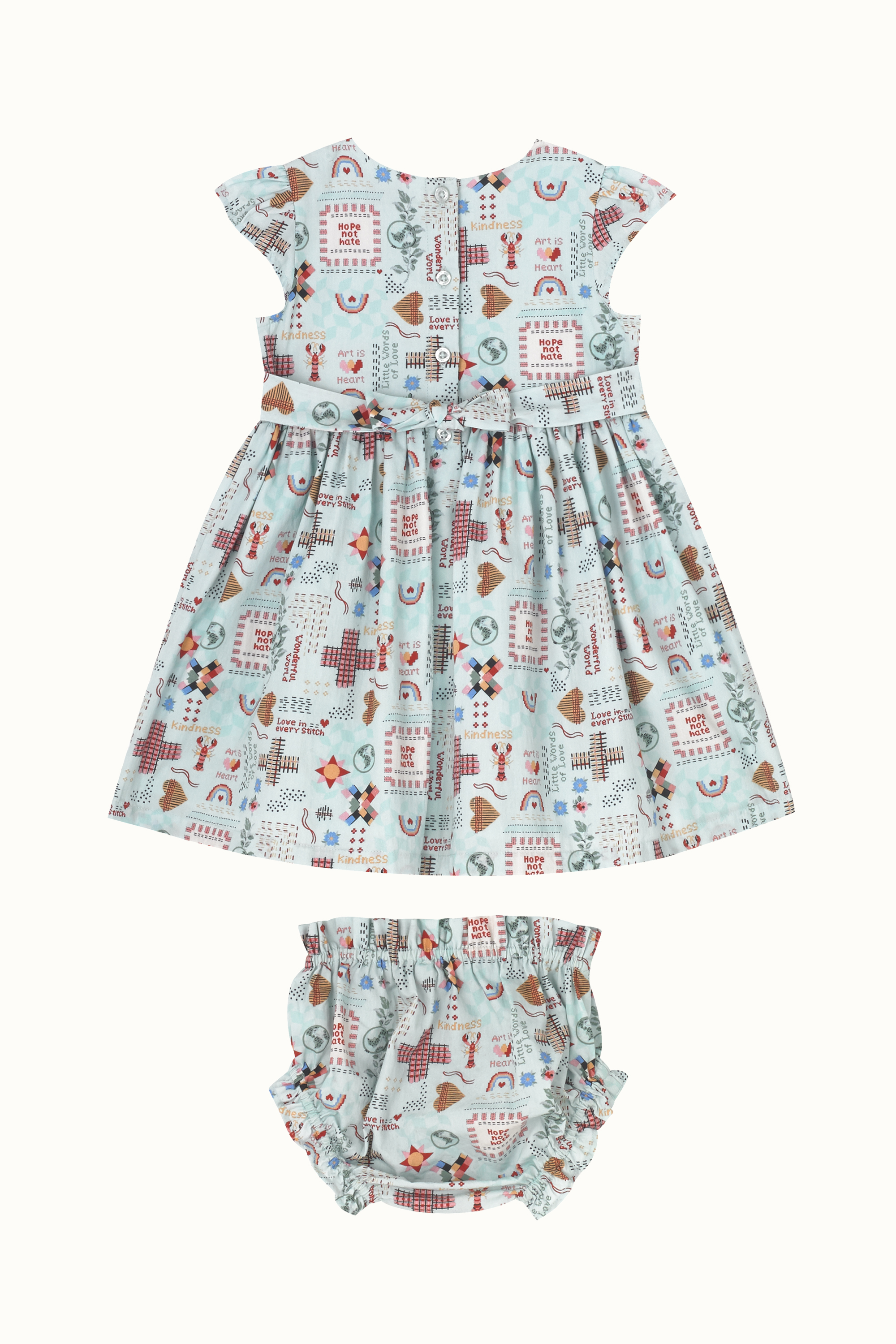 Patchwork Ditsy Baby Tie Back Dress (0-24 Months)