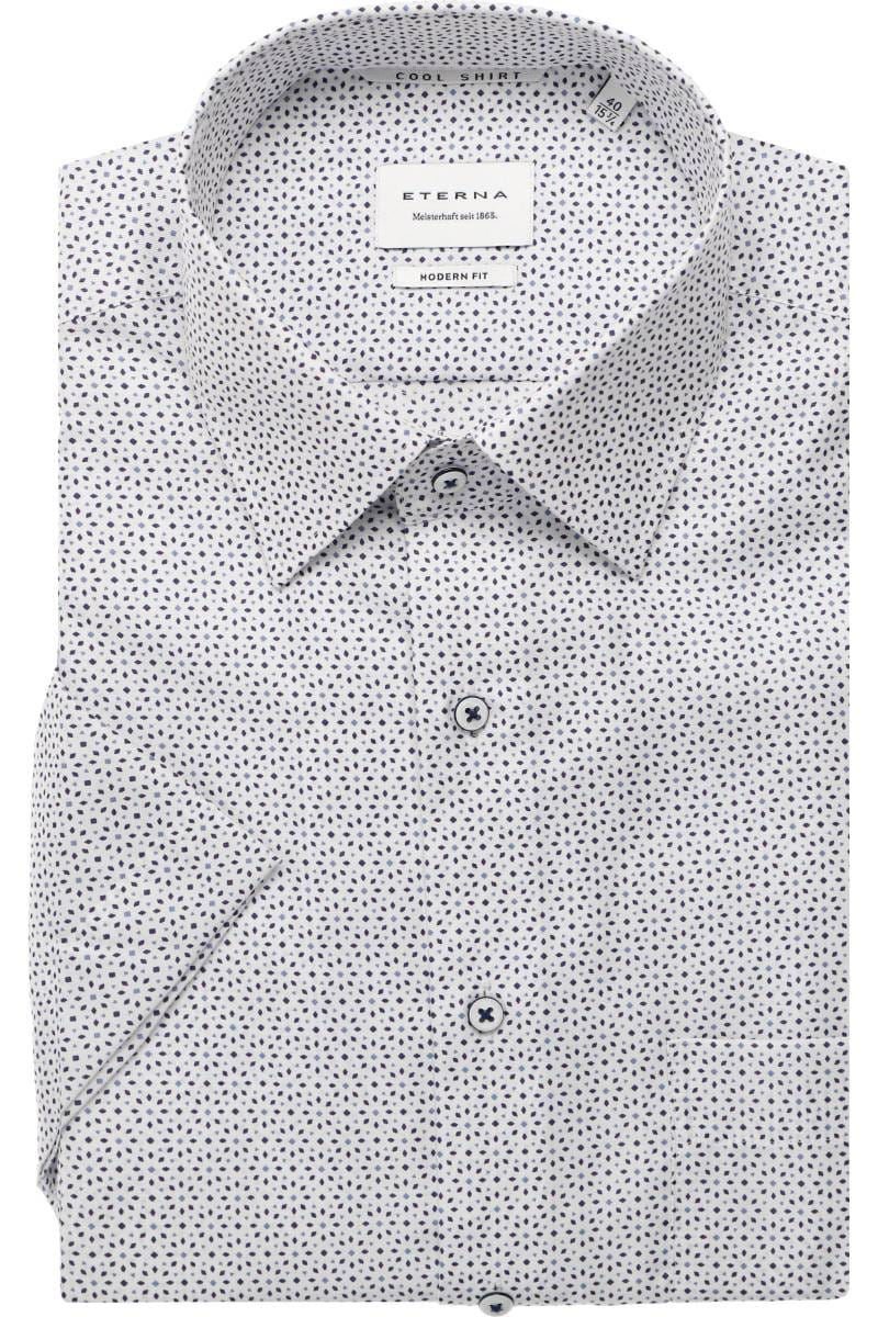 ETERNA Modern Fit Hemd blau, Bedruckt