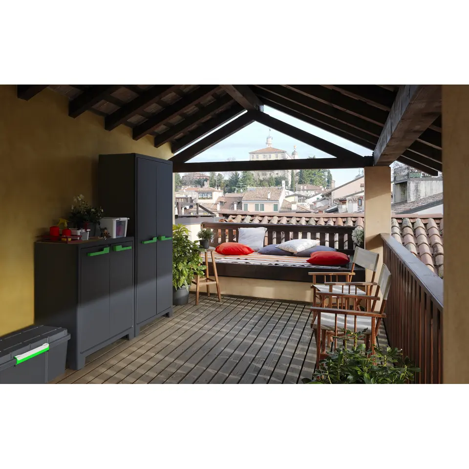 Keter Moby hoge kast - 4 planken - 80x44x182 cm - Antraciet