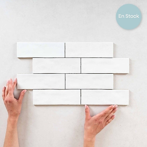 Carrelage Effet Zellige Blanc MITTE Blanco 6,5x20 - Les Carreaux de Jean