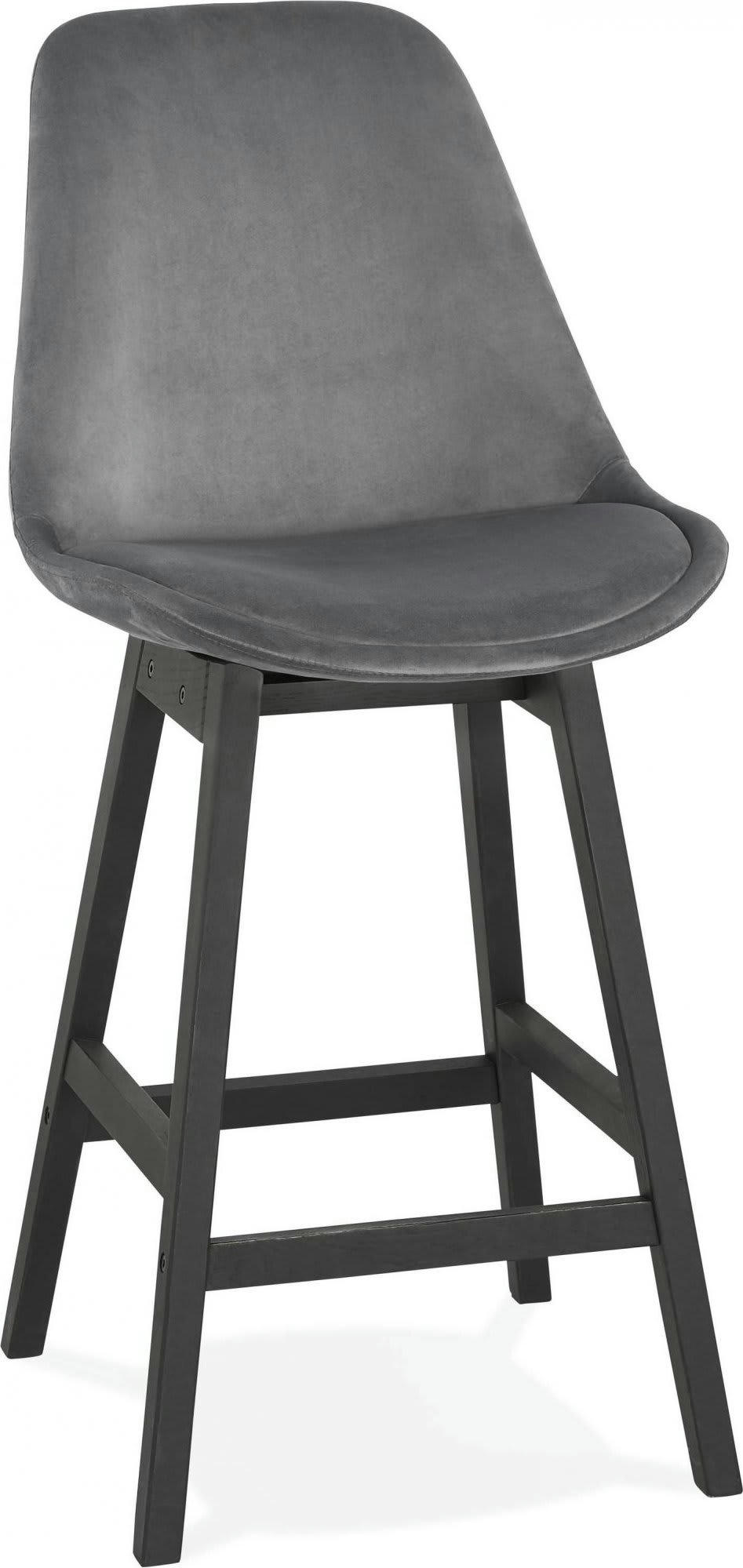 BASIL MINI - Tabouret de bar Tissu Gris H. assise 66 cm rembourré