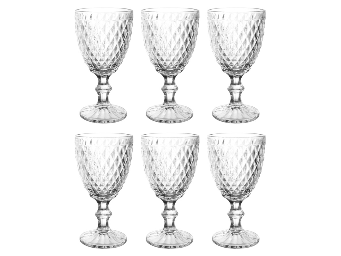 Komplet 6 kieliszków uniwersalnych 300 ml Diamond
