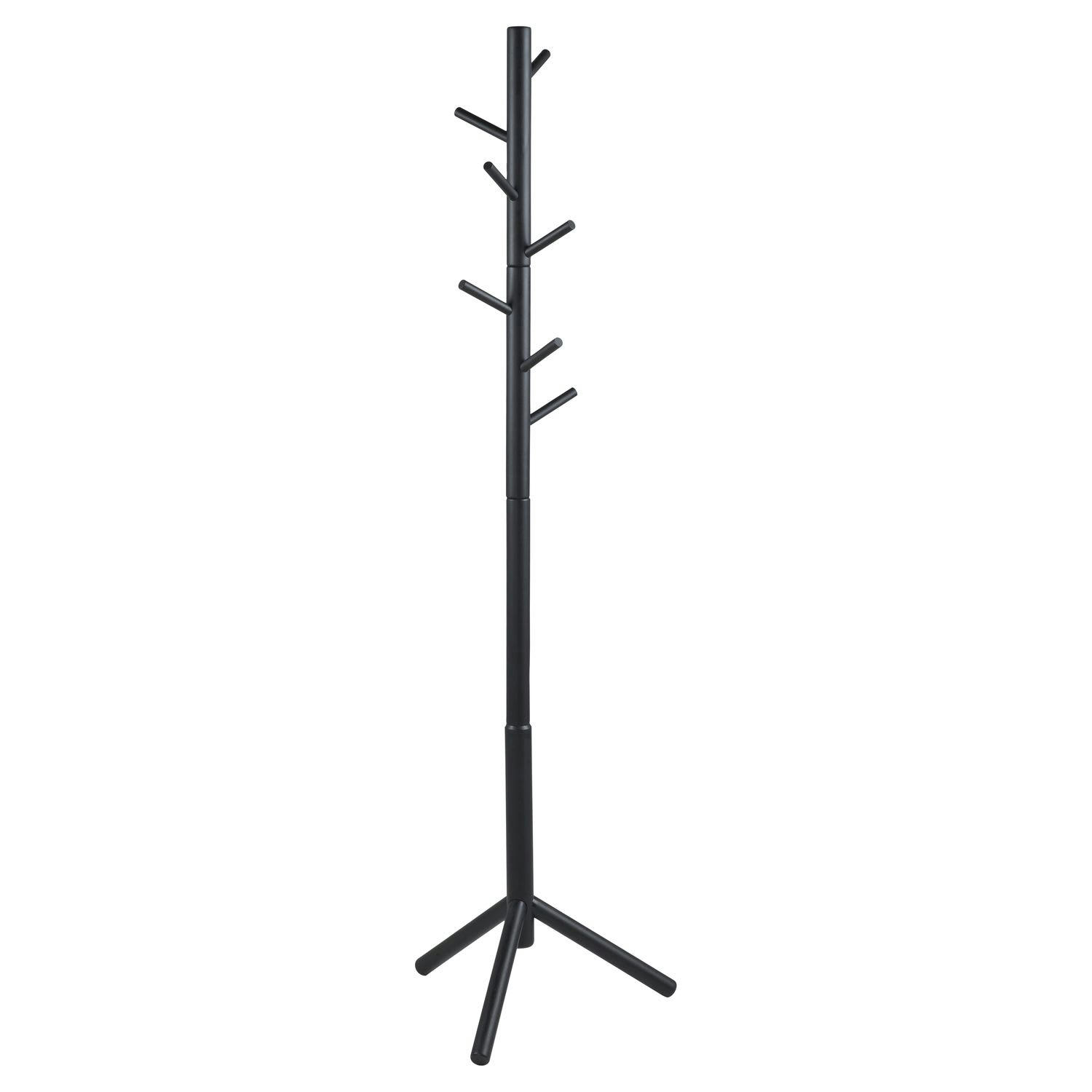 BRIMAN - Porte manteau  à 7 accroches en bois d'hévéa noir