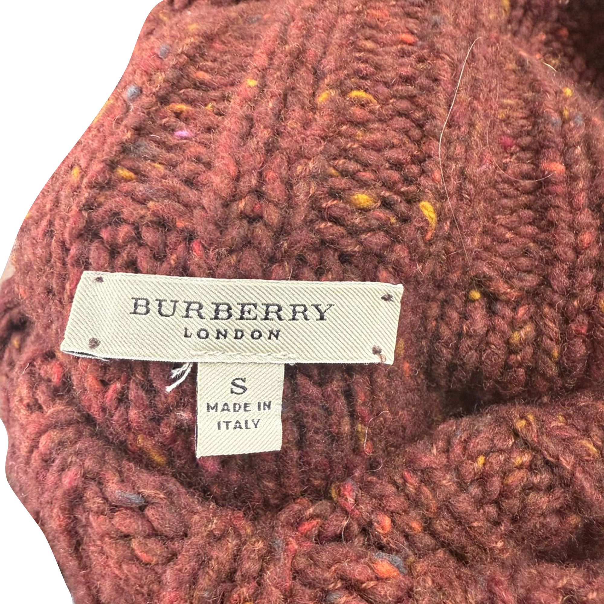 Burberry Preloved London Rolled Neck Knitted Sweater in Brown Wool