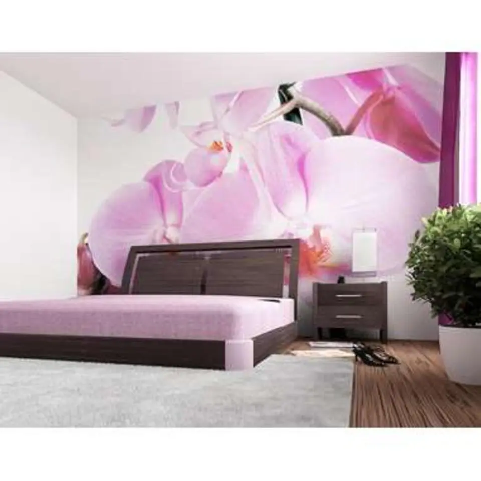Sanders & Sanders fotowand - bloemen - roze - 360 x 254 cm