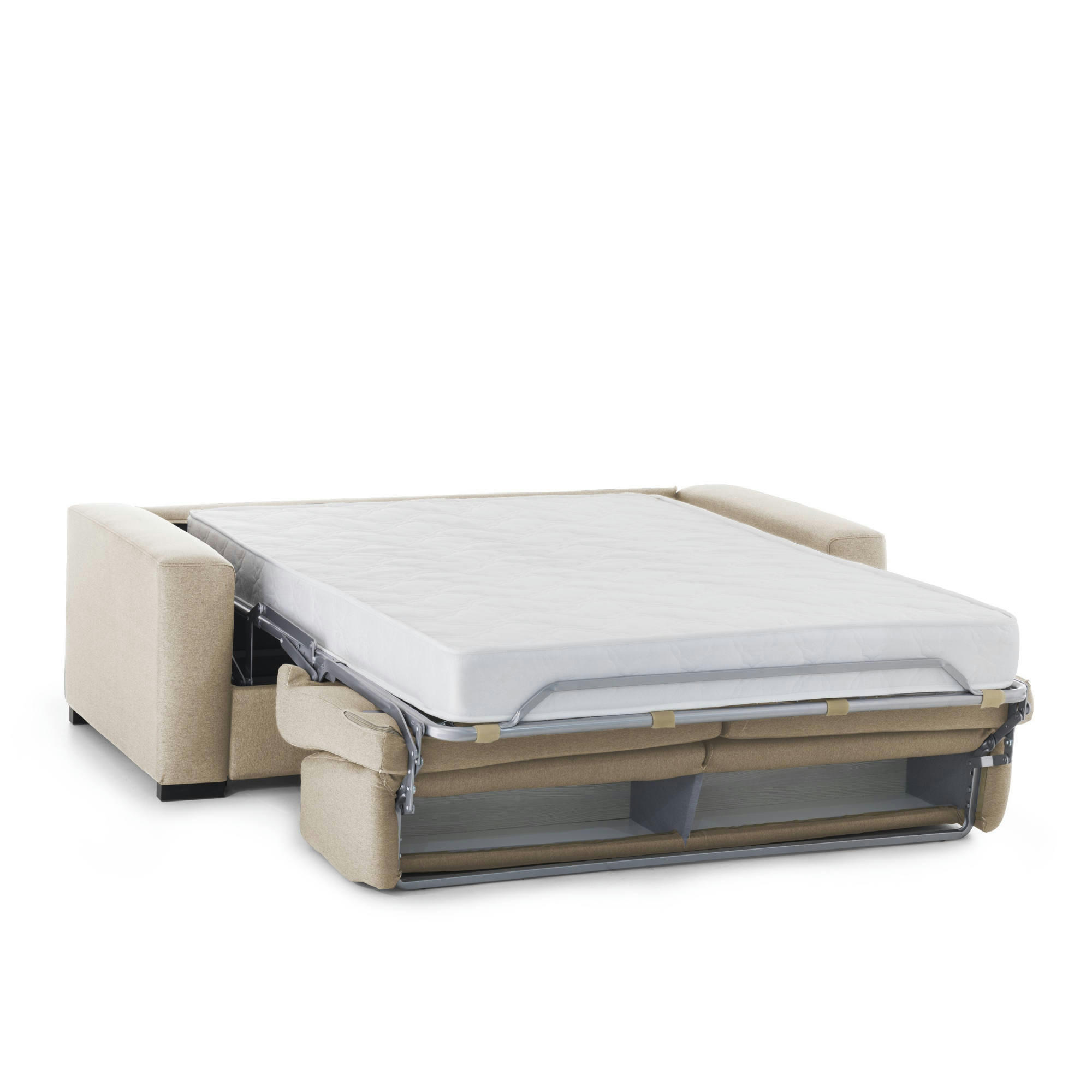 ALEIDA - Canapé lit 2 places en tissu beige