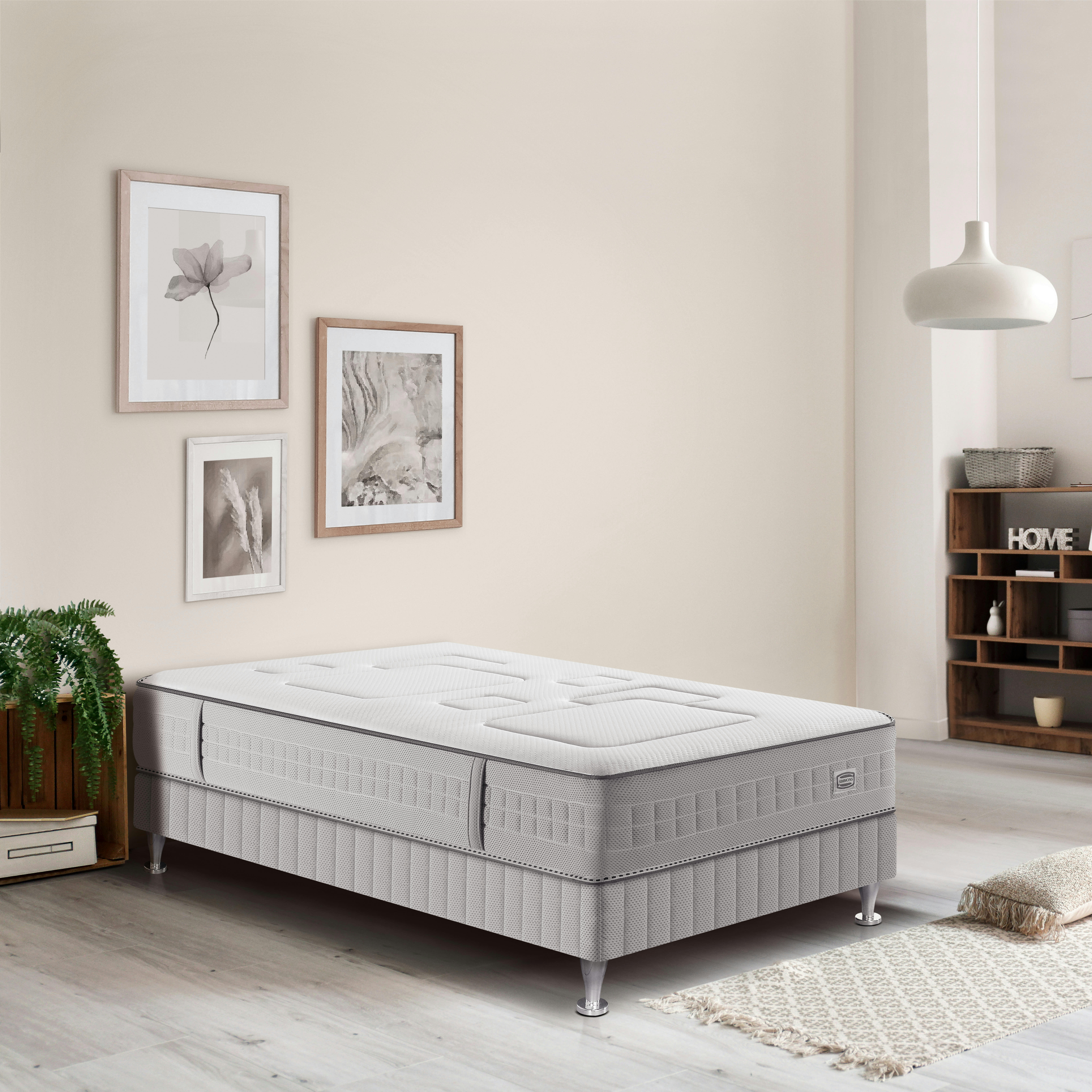 EQUILIBRE - Ens EQUILIBRE 90x190 matelas H25 ressort ensachés, ferme, sommier