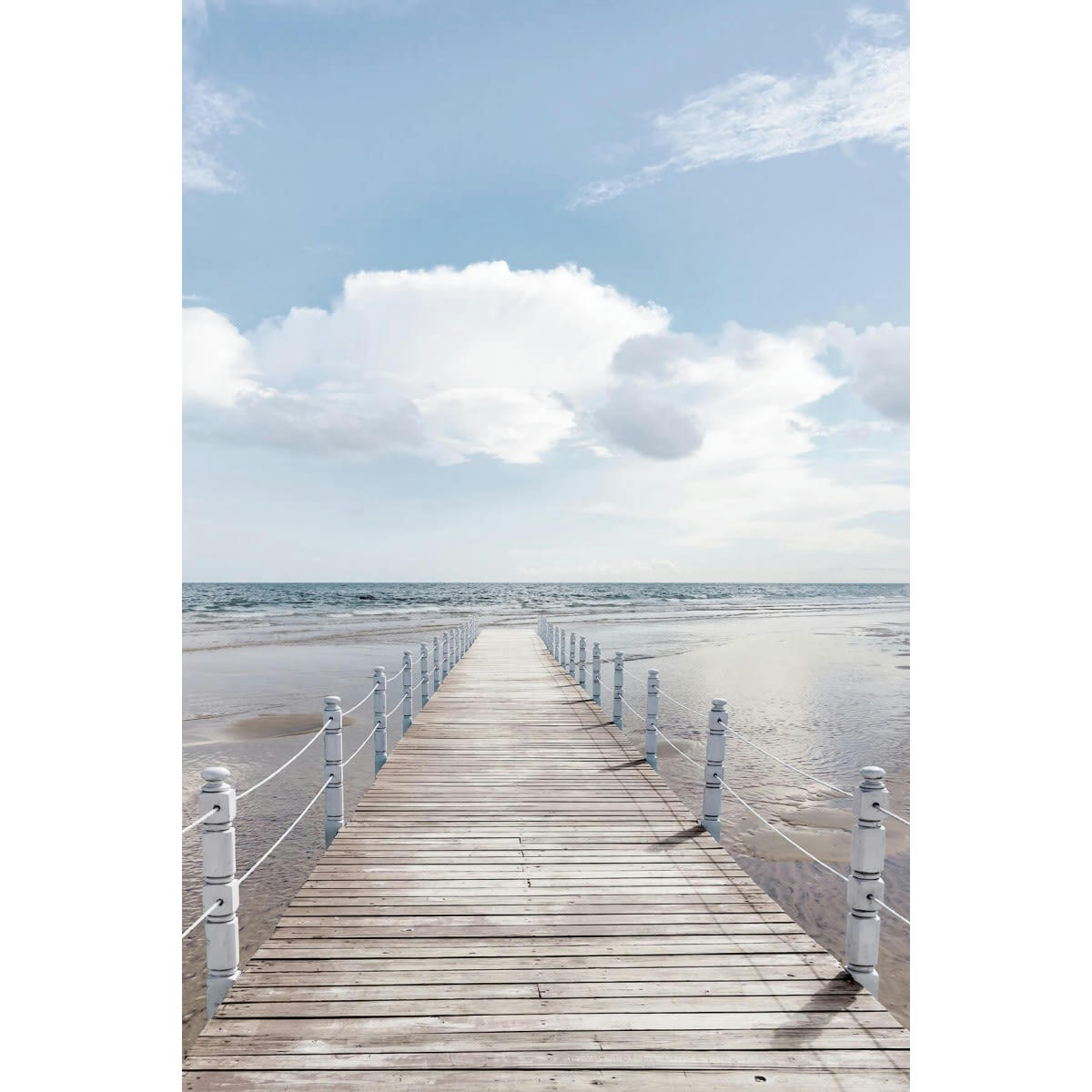 GRANDS ESPACES - Tableau sur verre synthétique pont de bois 80x120 cm