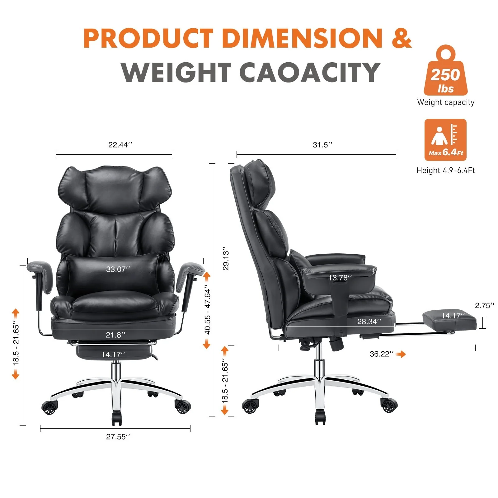Ergonomic PU Leather Office Chair