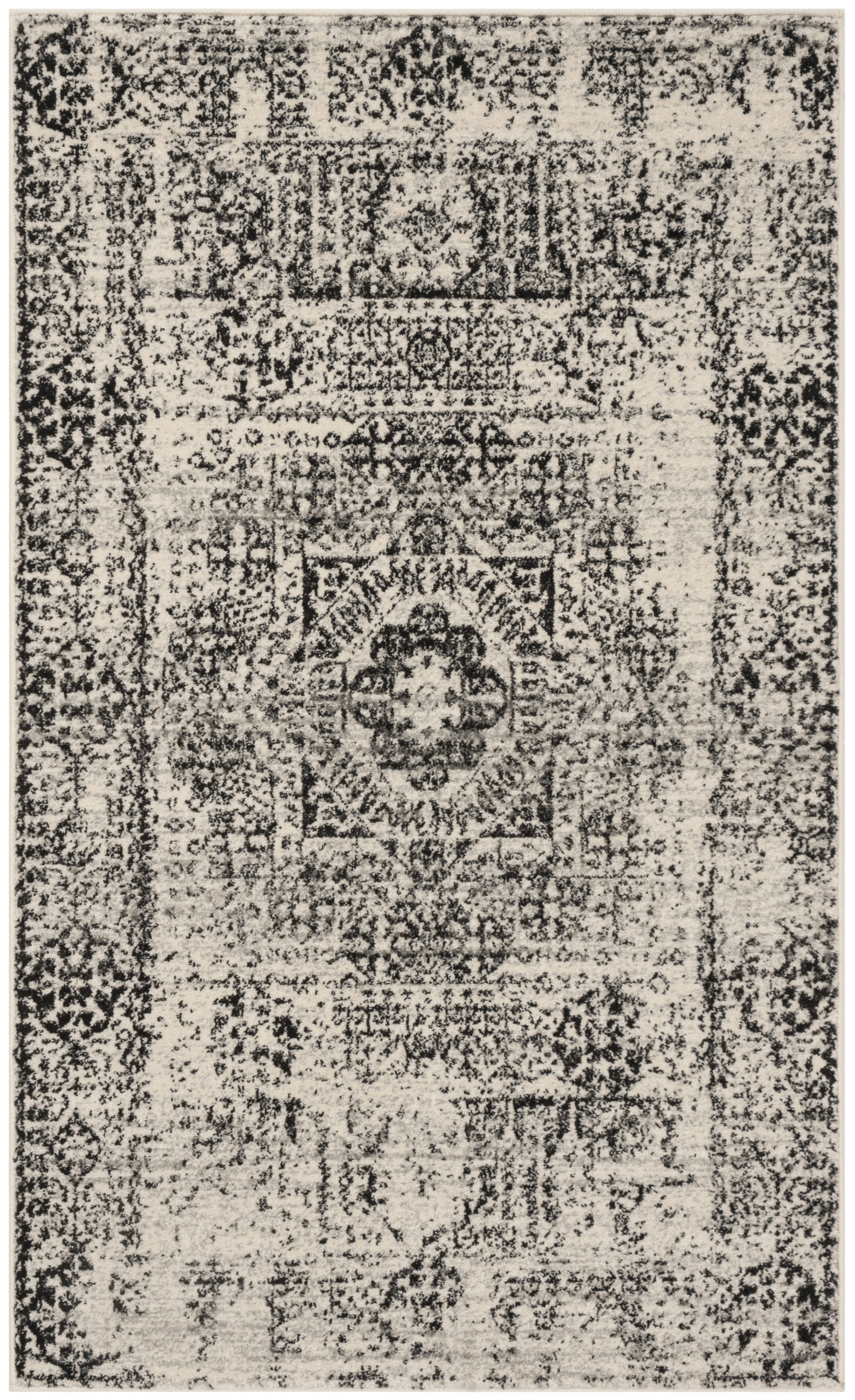 EVOKE - Tapis de salon interieur en  ivoire & noir, 122 x 183 cm