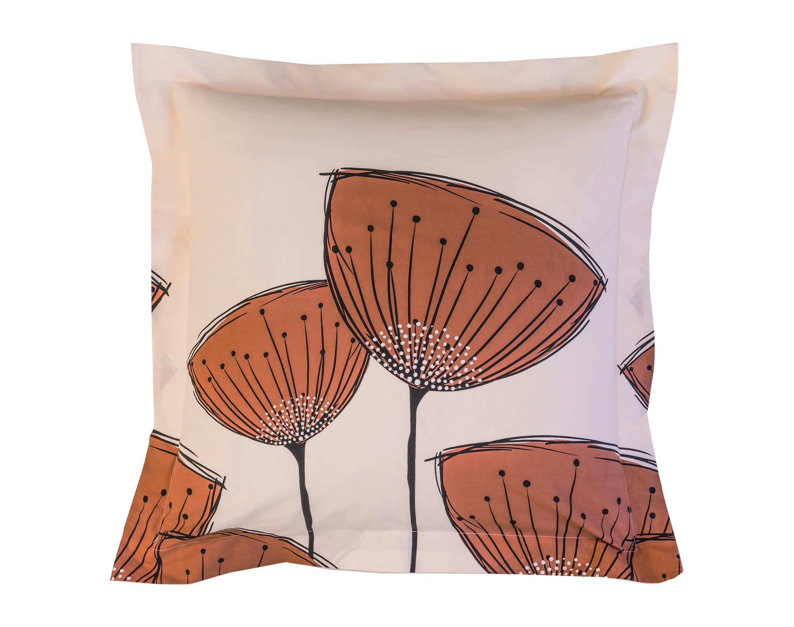 COQUELI CORAIL - Taie d'oreiller 63x63 en coton rose