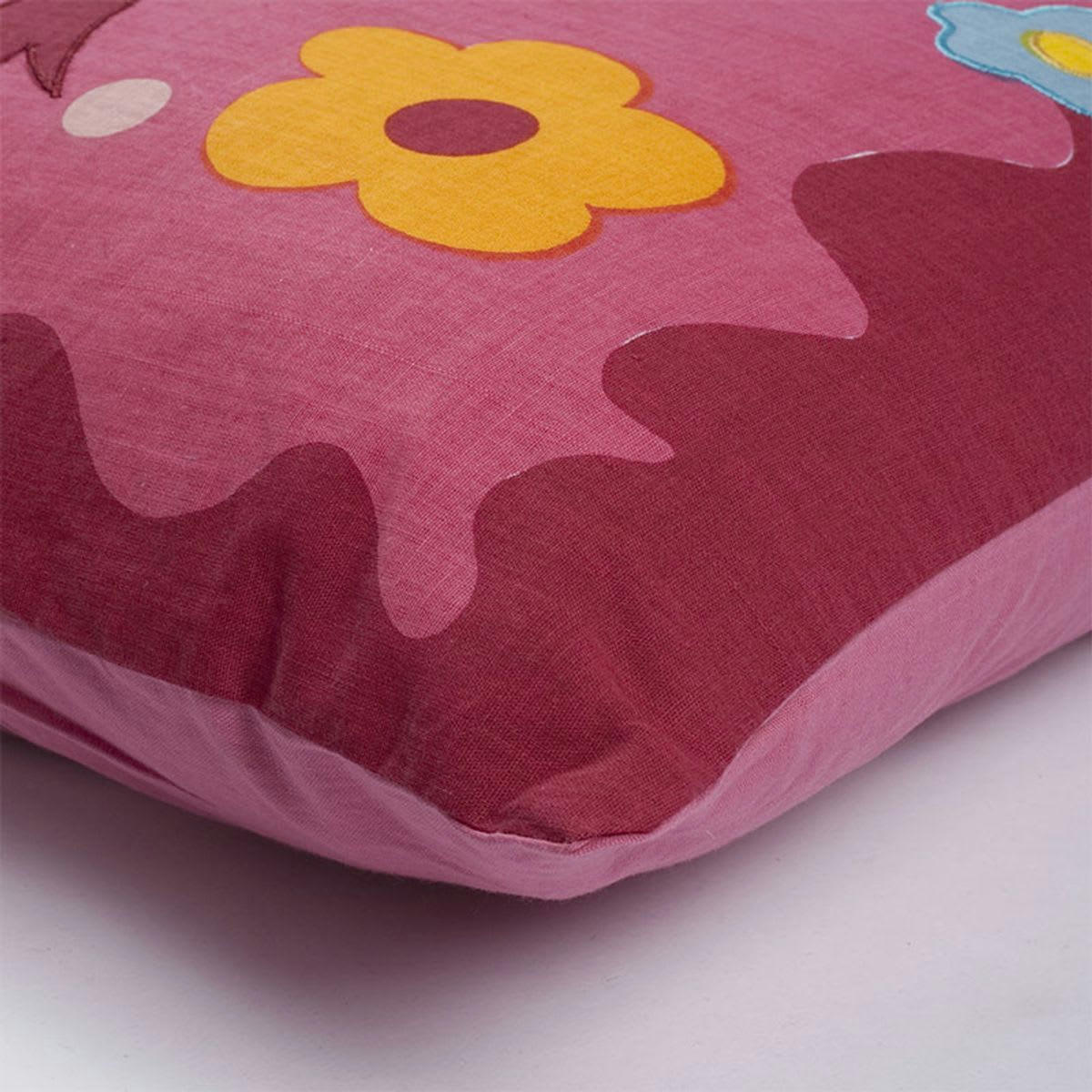 SYBILLE - Coussin 100% coton petite princesse rose 40x40