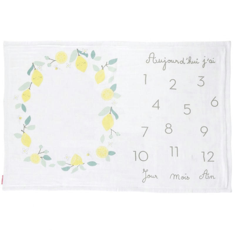LIMONADE - Couverture étapes de bébé Photobooth Limonade (80 x 120 cm)
