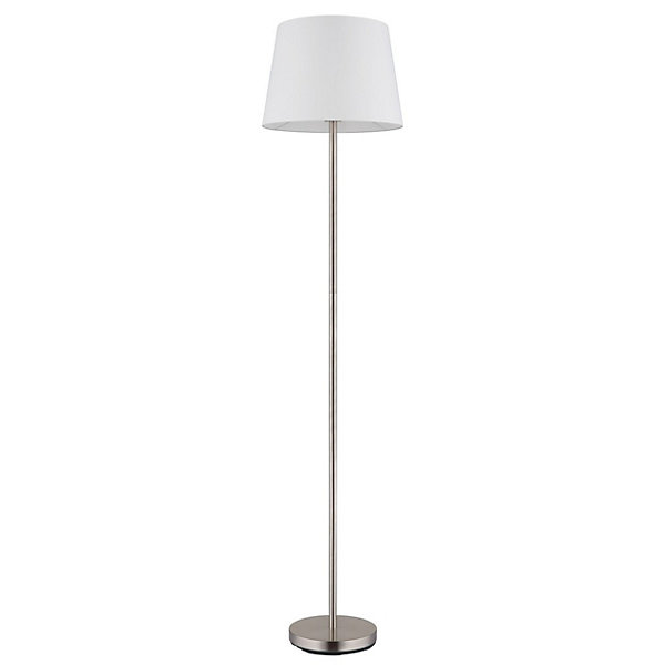 Lampadaire métal nickel mat, 1x E27 JORIS