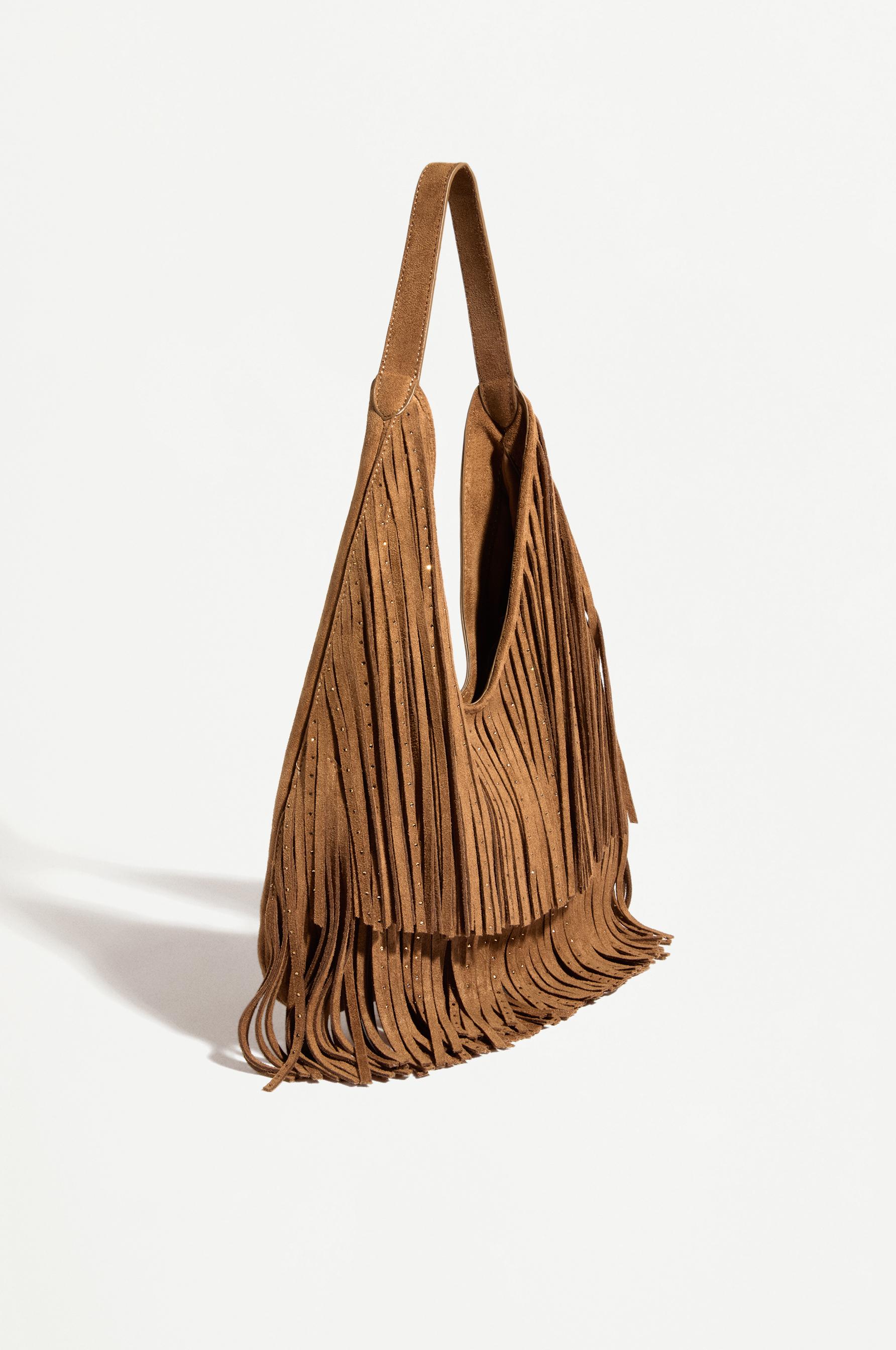 Bolso shopper flecos brillos efecto ante
