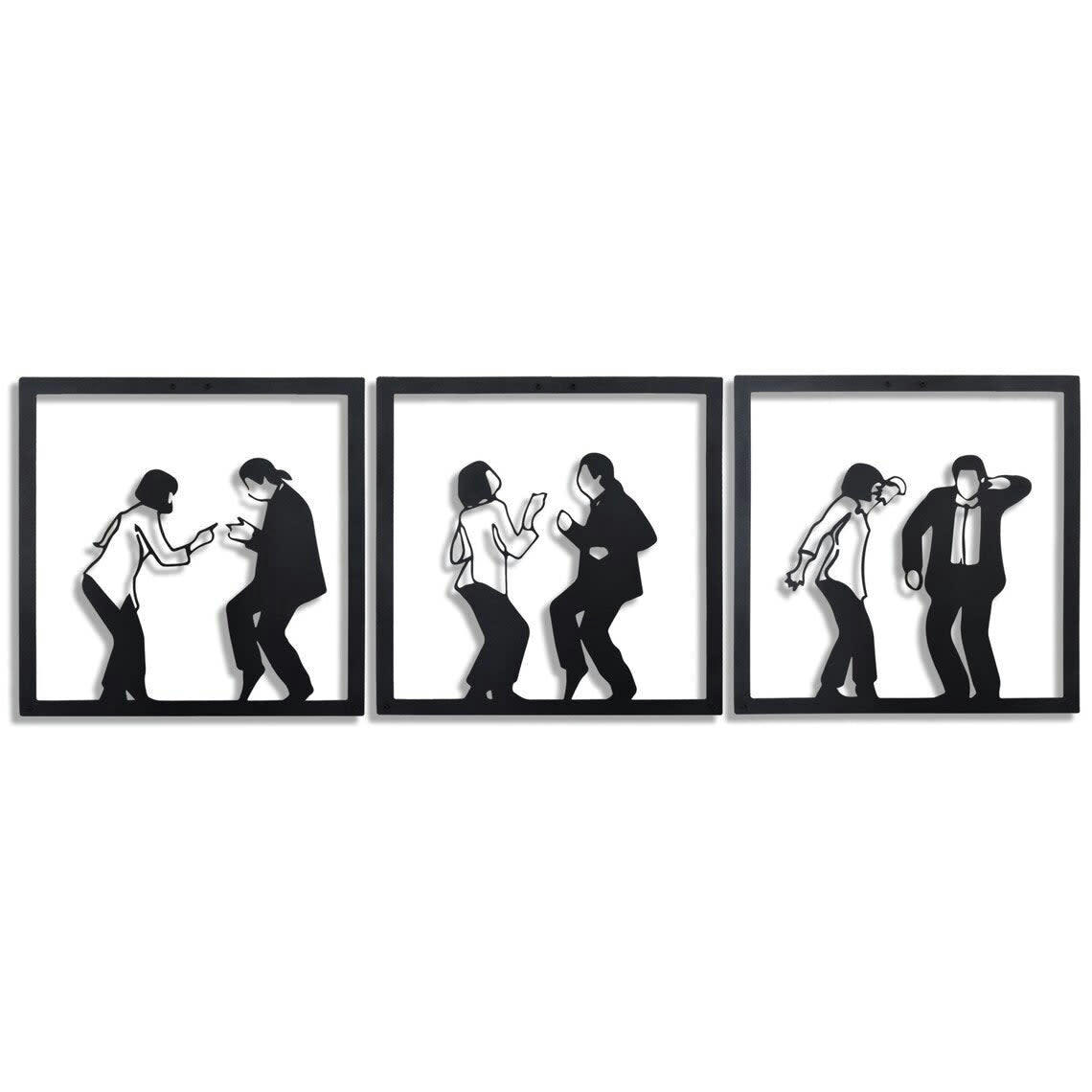 - Déco murale la danse en métal noir 120x40 cm