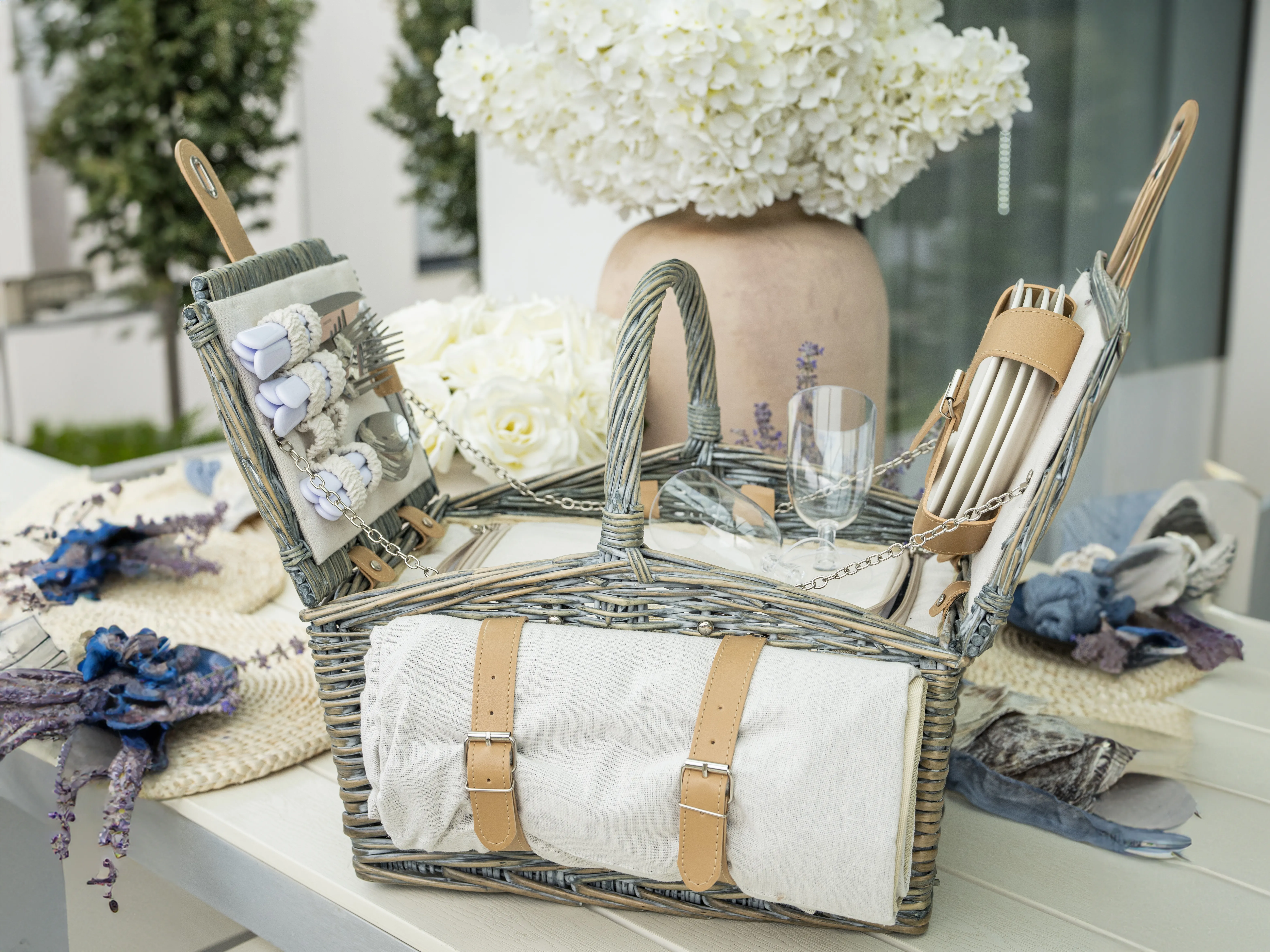 Picnic Basket CANELE Wicker Brown