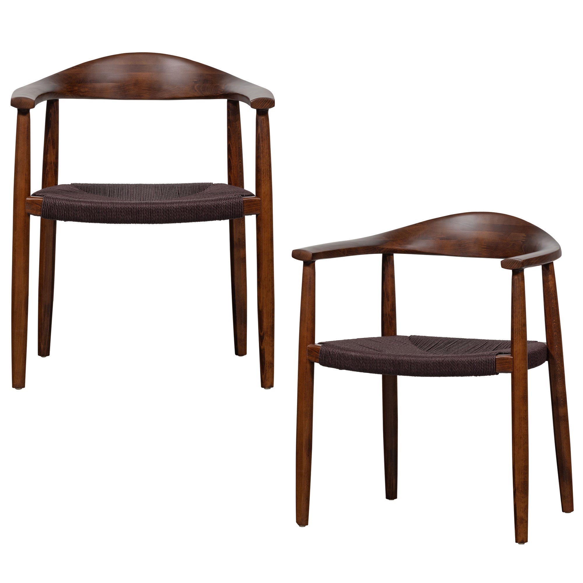 vtwonen eetkamerstoelen Embrace - Hout - Donkerbruin - Set van 2