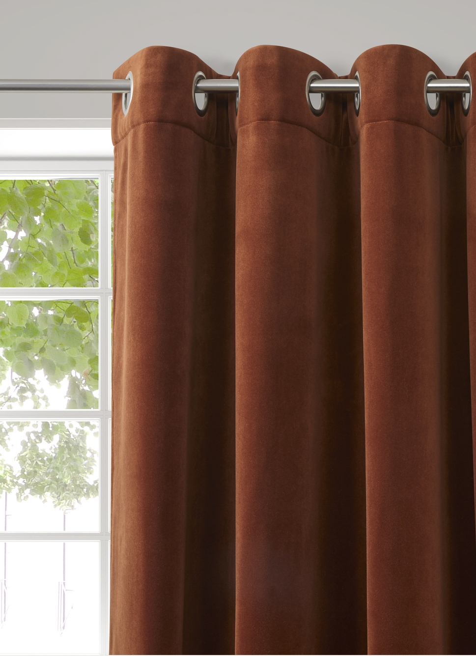 RIDEAU THERMIQUE UNI EN VELOURSDOUBLÉ POLAIRE CAMEL