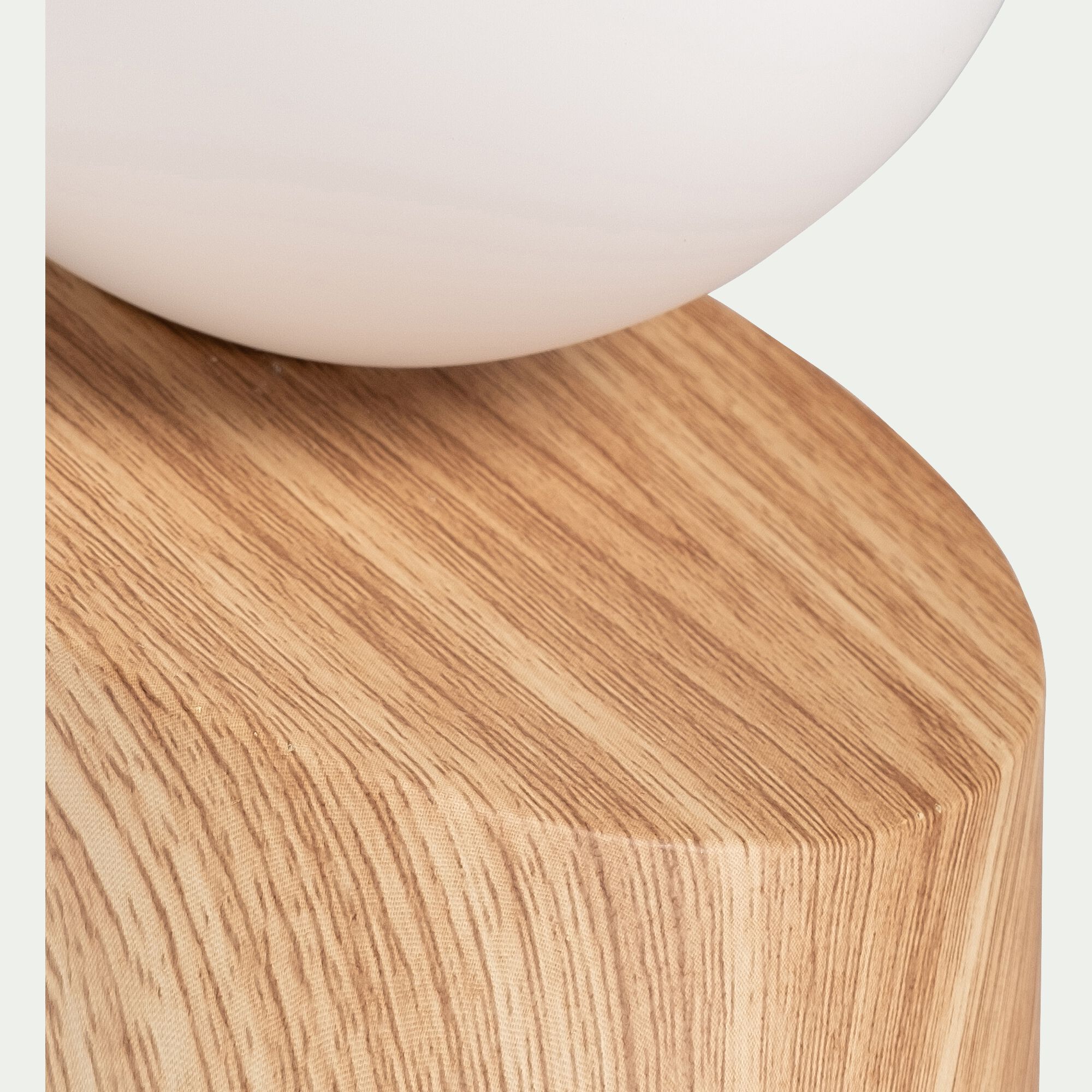 LEN - Lampe à poser tactile en fer effet bois clairH16cm- naturel
