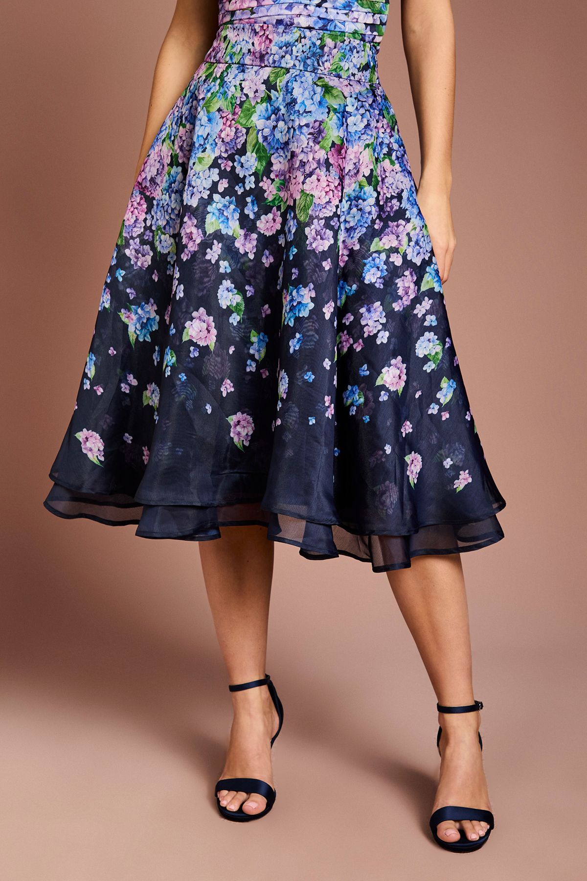 Coast Organza Floral Midi Skirt
