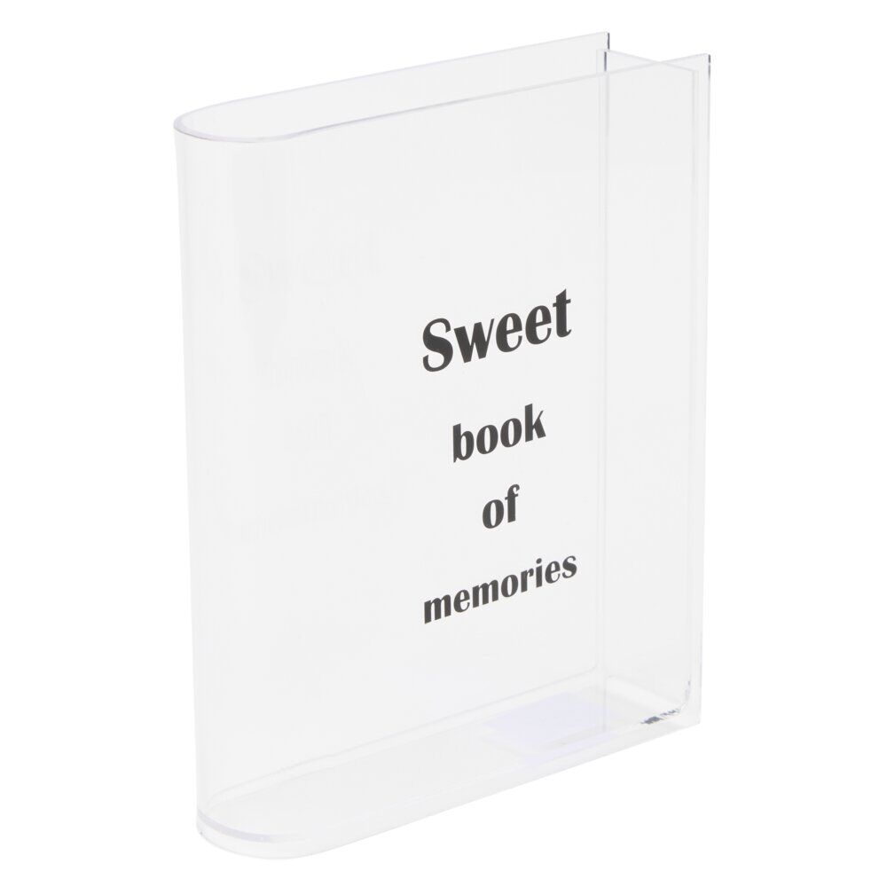 Vase céramique forme livre Sweet Book of Memories blanc et noir 15x4xH20cm