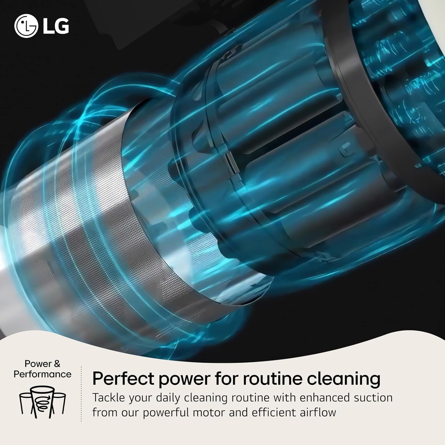 LG Cordzero Q3 Cordless Stick Vacuum Cleaner with Auto Multi-Surface Detect Dual Floor Max Lite Nozzle, Beige Color
