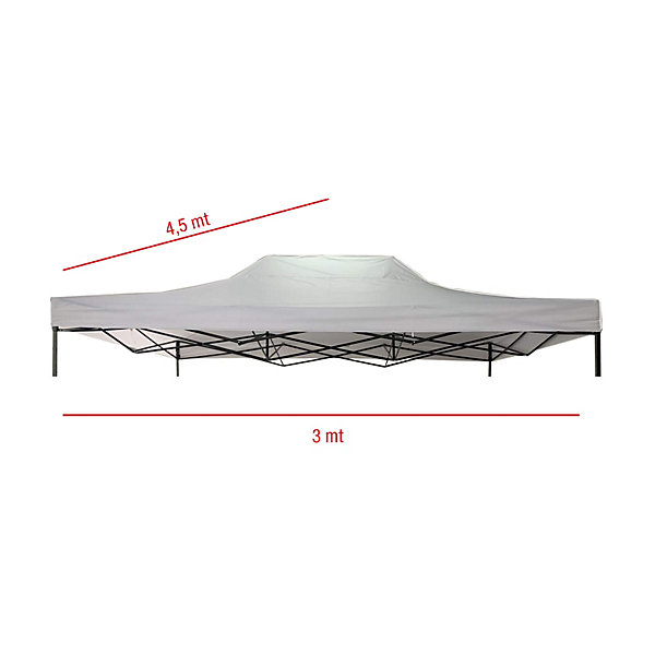 Housse de Remplacement Tonnelle Blanc Polyester 3x4,5 m Rebecca Mobili