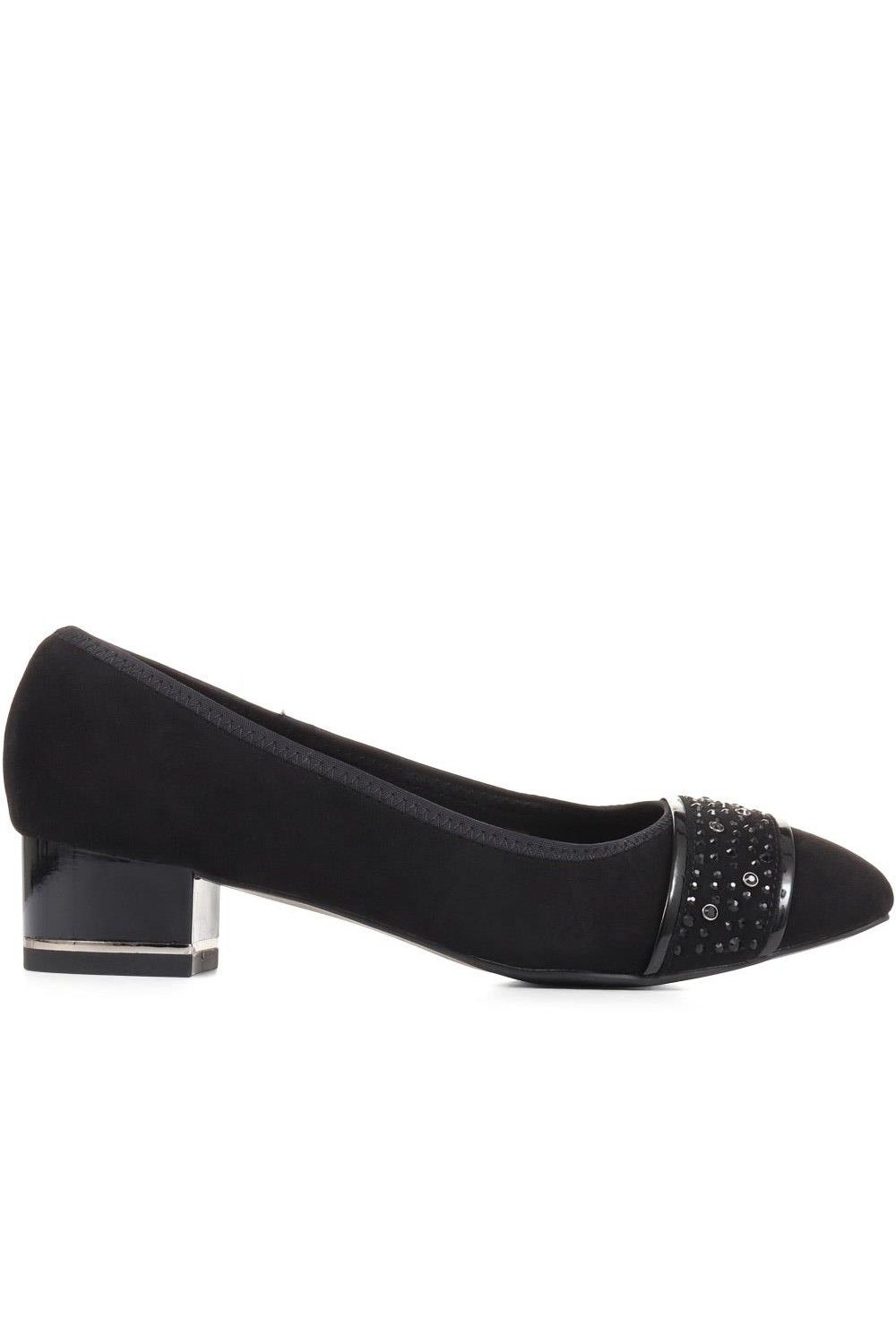 Pavers Block Heeled Court Shoes